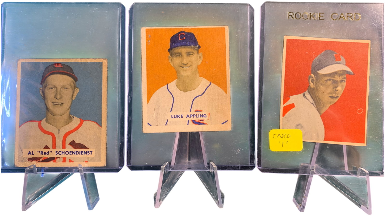 1949 Bowman Baseball Cards Including Hall of Famers Al Schoendienst, Luke Appling, and Vernon (1 of 7)