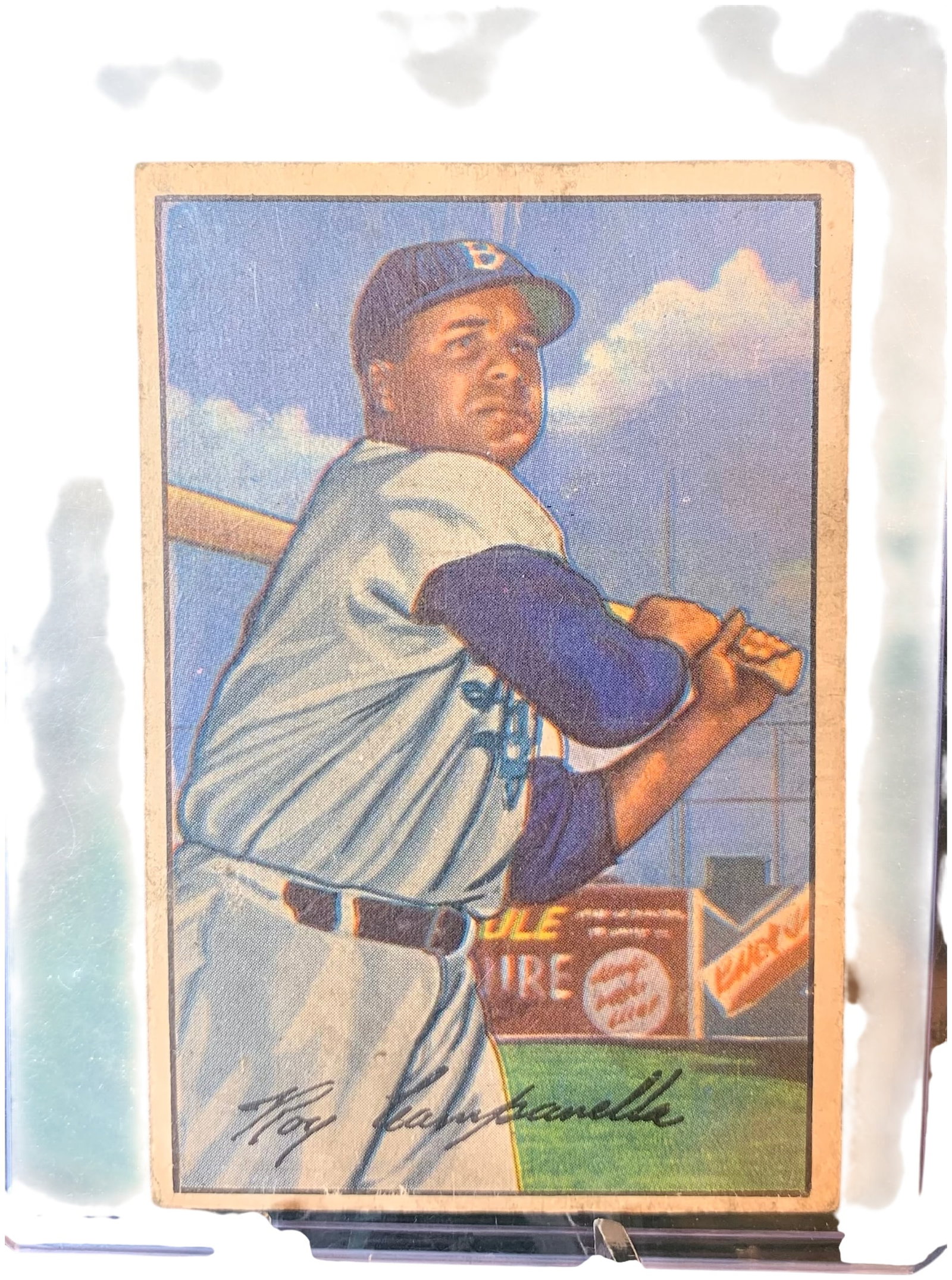 1952 Bowman Baseball Card Roy Campanella No 44 Brooklyn Dodgers (1 of 2)