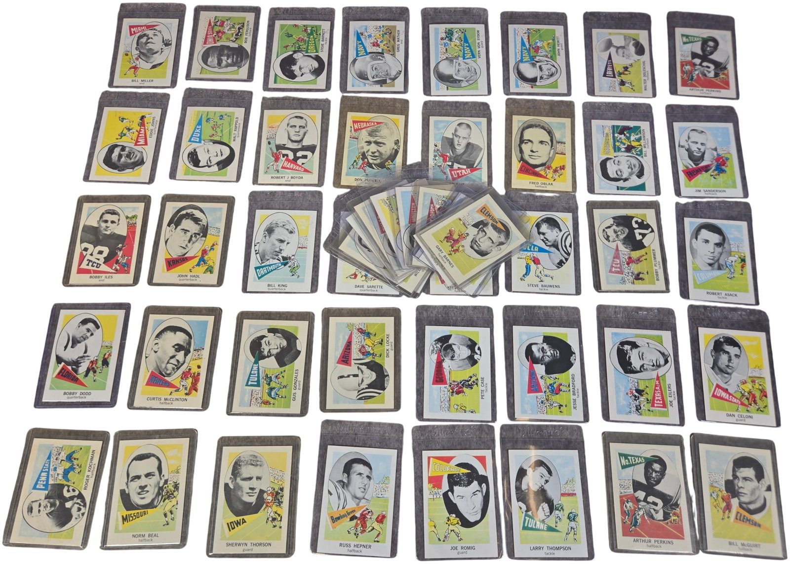 A Collection of Approximately 60 1961 Nu-Cards College Football Trading Cards (1 of 19)