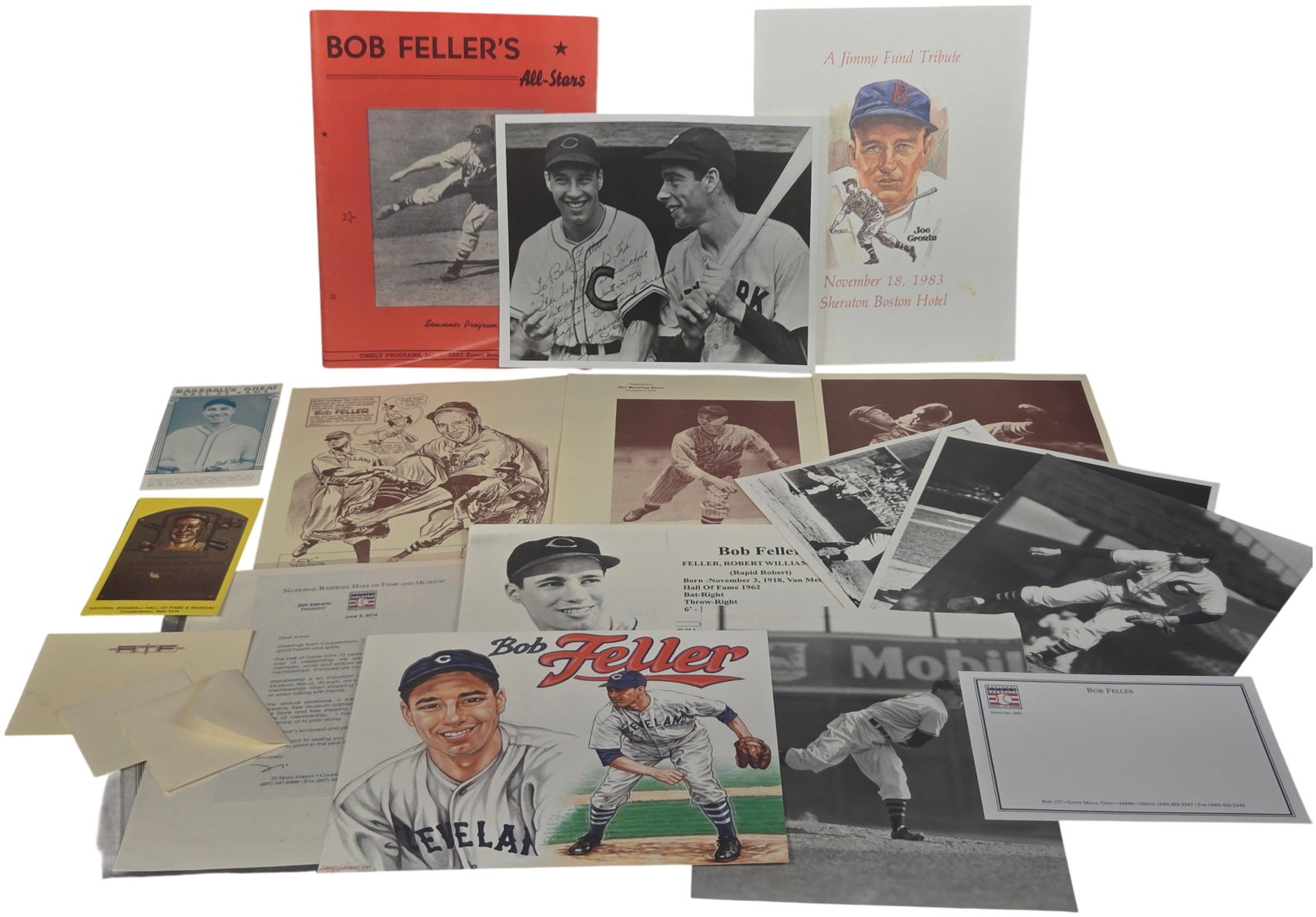 A Collection of Bob Feller Baseball Memorabilia including Inscribed Joe DiMaggio Photograph (1 of 20)