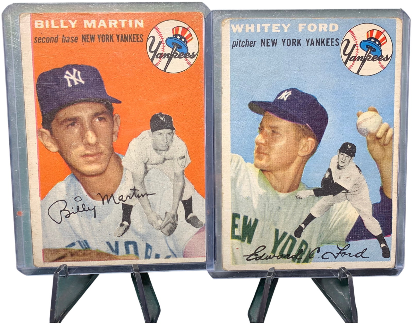 1954 Topps New York Yankees Baseball Cards Including Billy Martin and Whitey Ford (1 of 5)