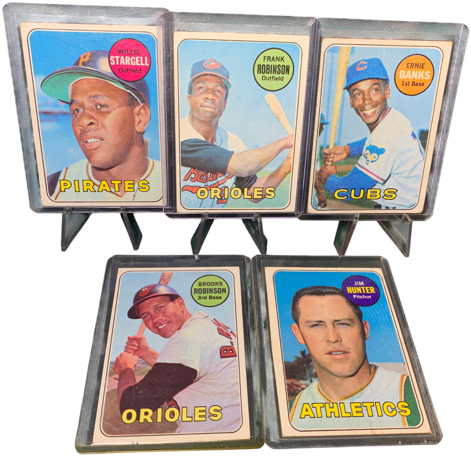A Collection of 1969 Topps Baseball Cards Featuring Hall of Fame Players (1 of 11)