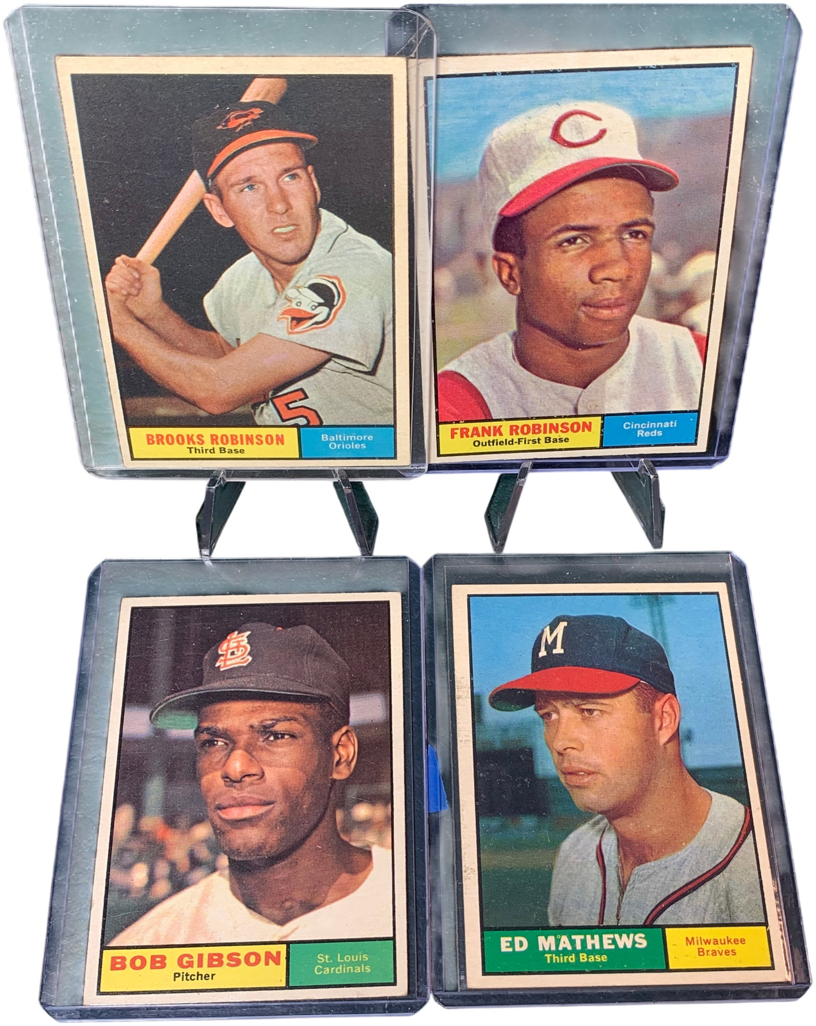 A group of 1961 Topps Baseball Cards Featuring Hall of Fame Players (1 of 9)