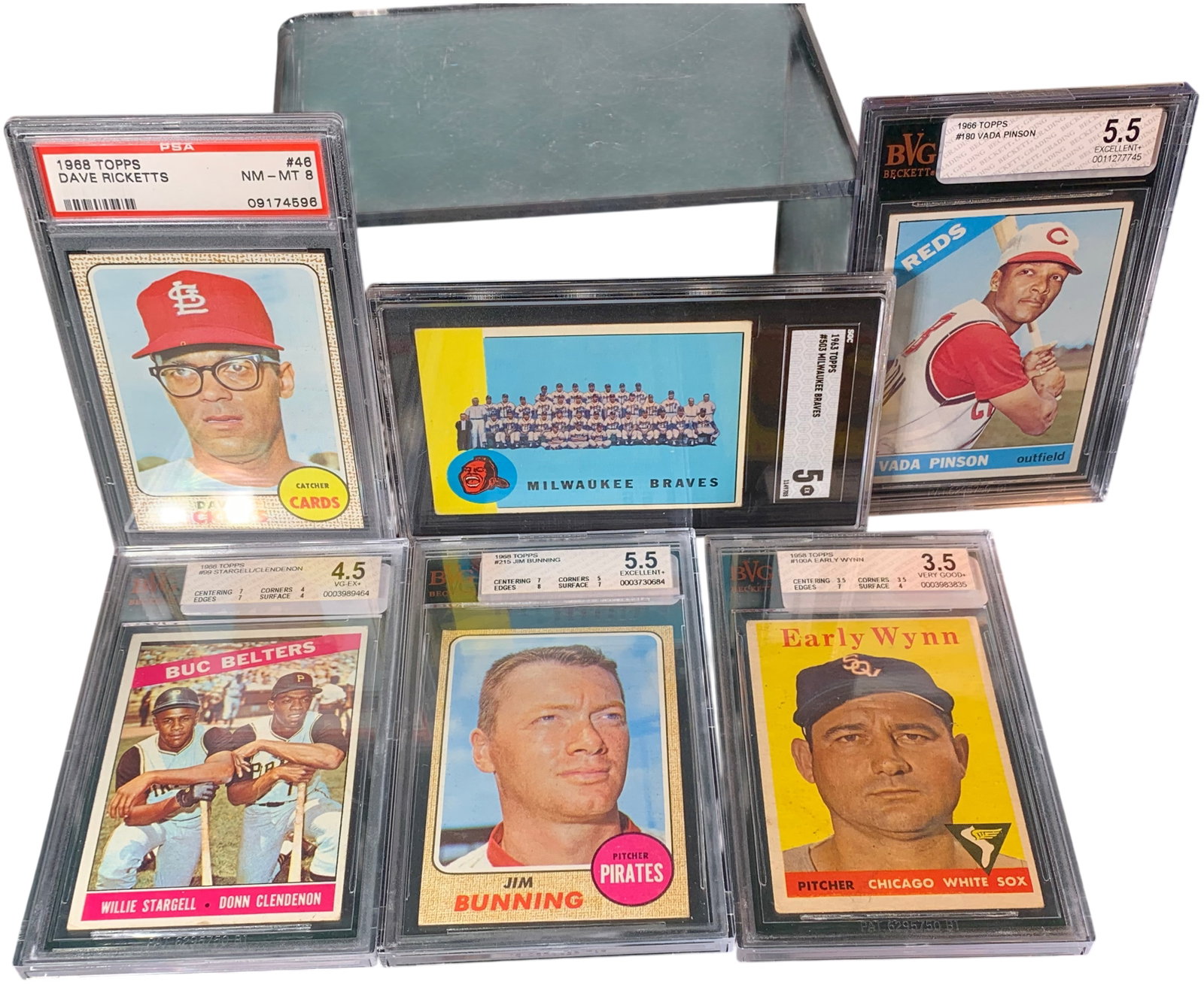 A Collection of Graded Vintage Topps Baseball Cards (1958-1968) Including Hall of Fame Players (1 of 12)