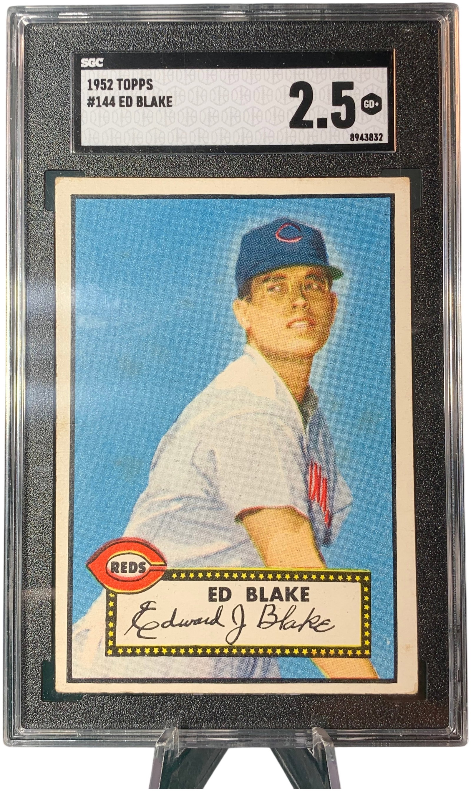 1952 Topps Ed Blake #144 Cincinnati Reds SGC 2.5 GD+ (1 of 2)