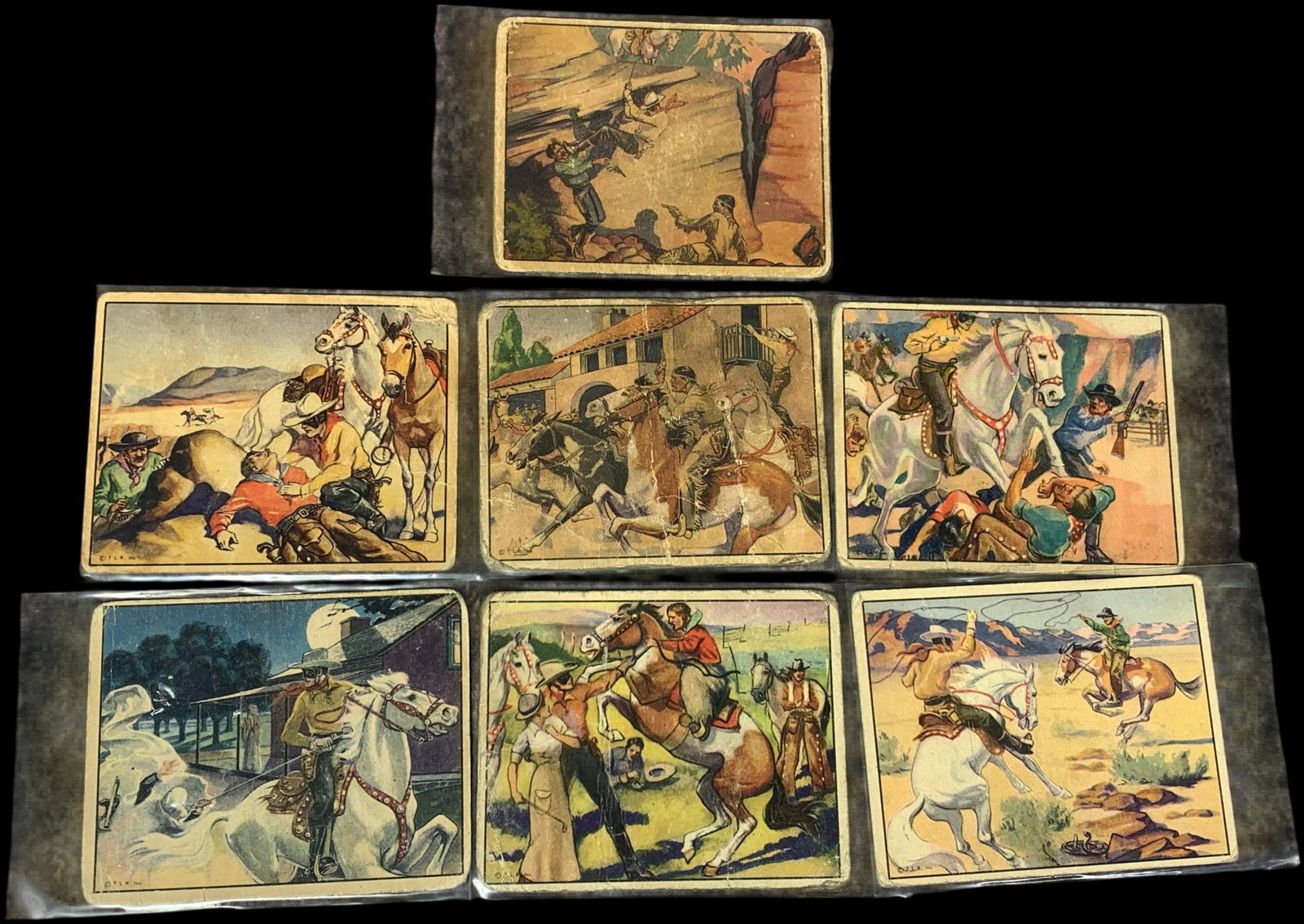 A Collection of Seven 1940 Lone Ranger Chewing Gum Trading Cards by Gum, Inc. (1 of 13)