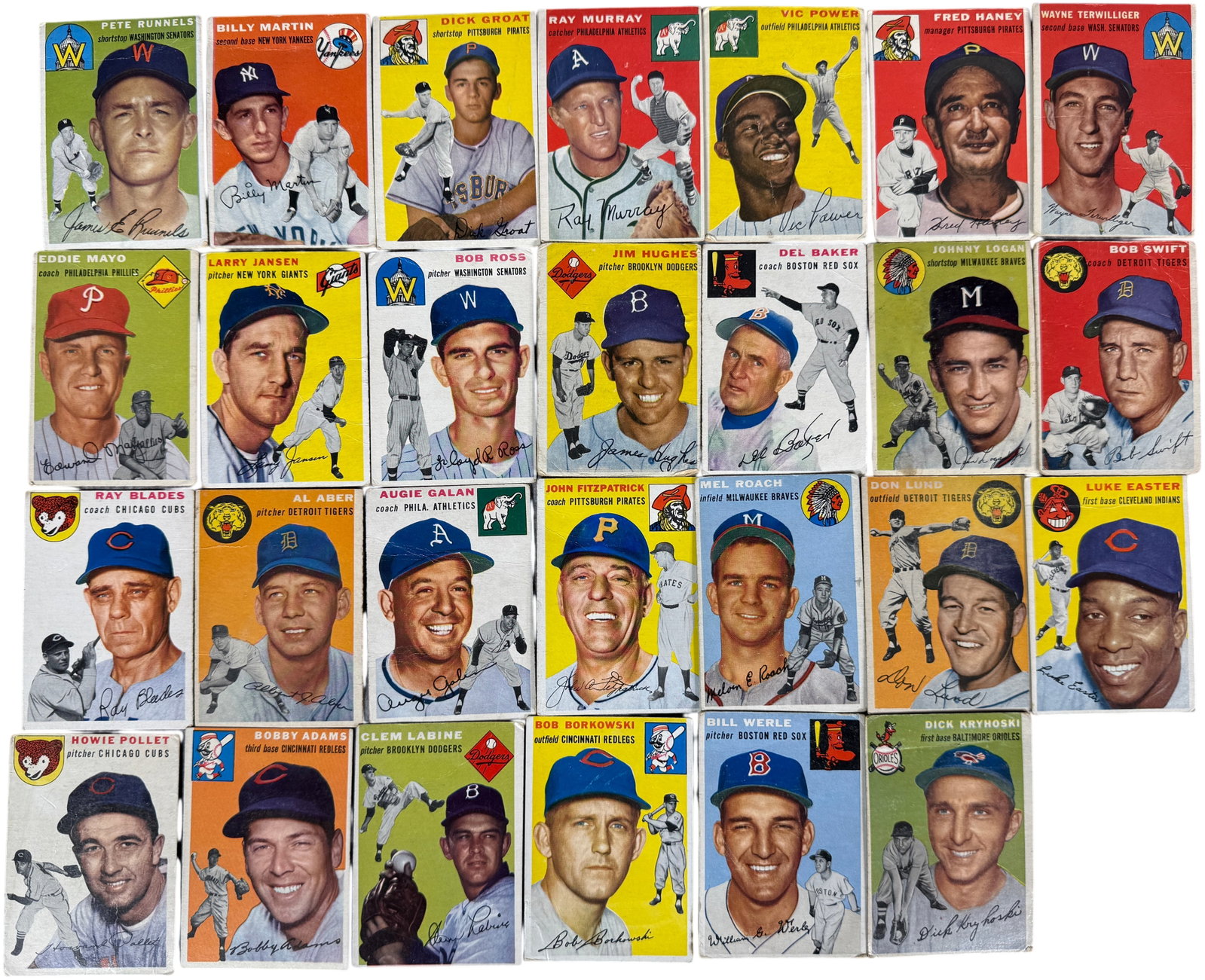 A Collection of Original 1954 Topps Baseball Cards (1 of 10)