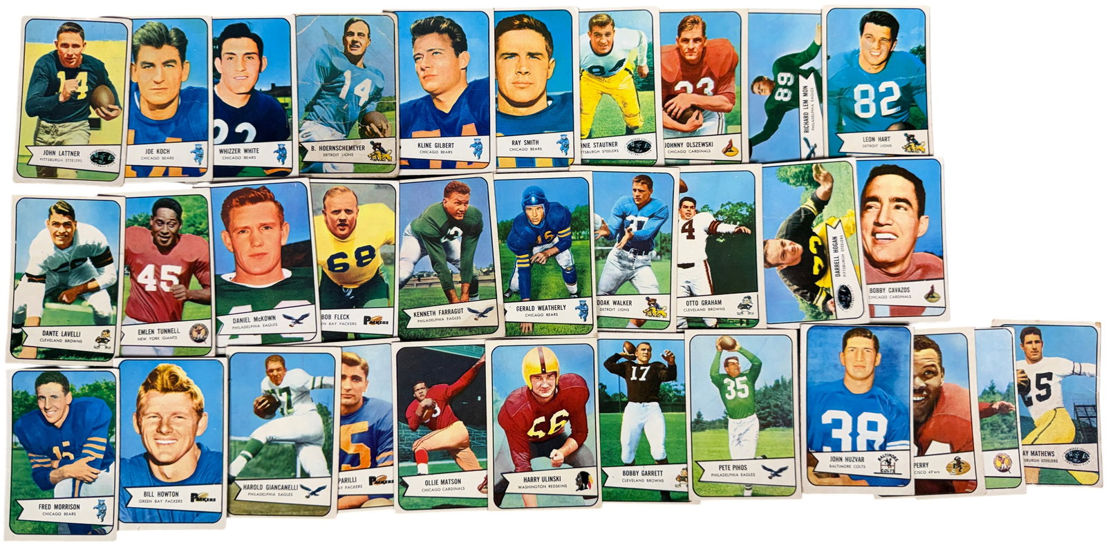A Collection of 1951 and 1954 Bowman Football Picture Cards Featuring Otto Graham and Hall of Fame (1 of 8)