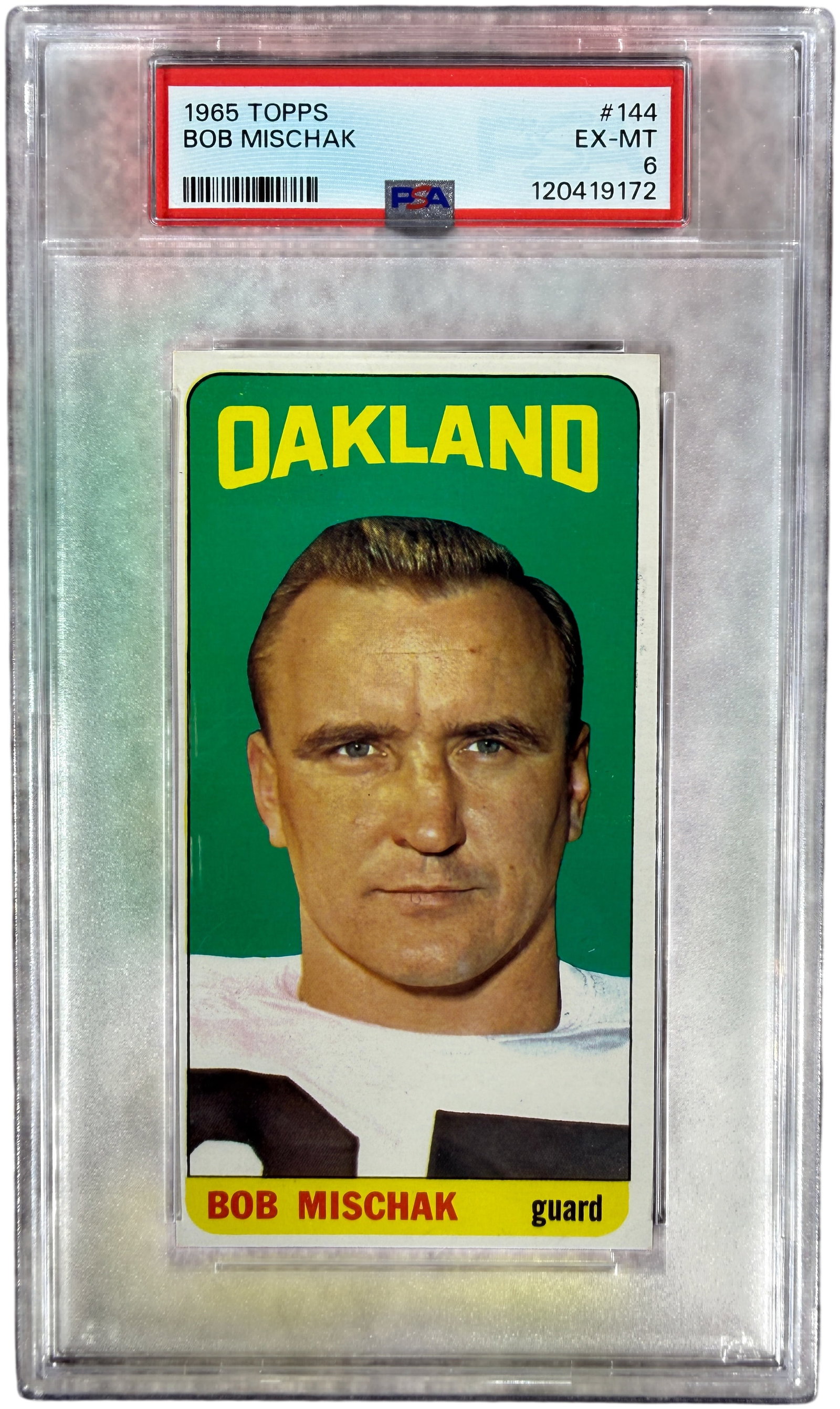 1965 Topps Football Bob Mischak #144 PSA 6 EX-MT Short Print (1 of 8)