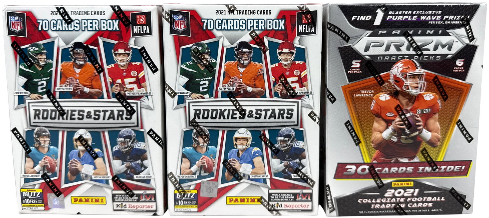 2021 Panini Football Factory Sealed Blaster Boxes Including Rookies and Stars and Prizm Draft Picks (1 of 15)
