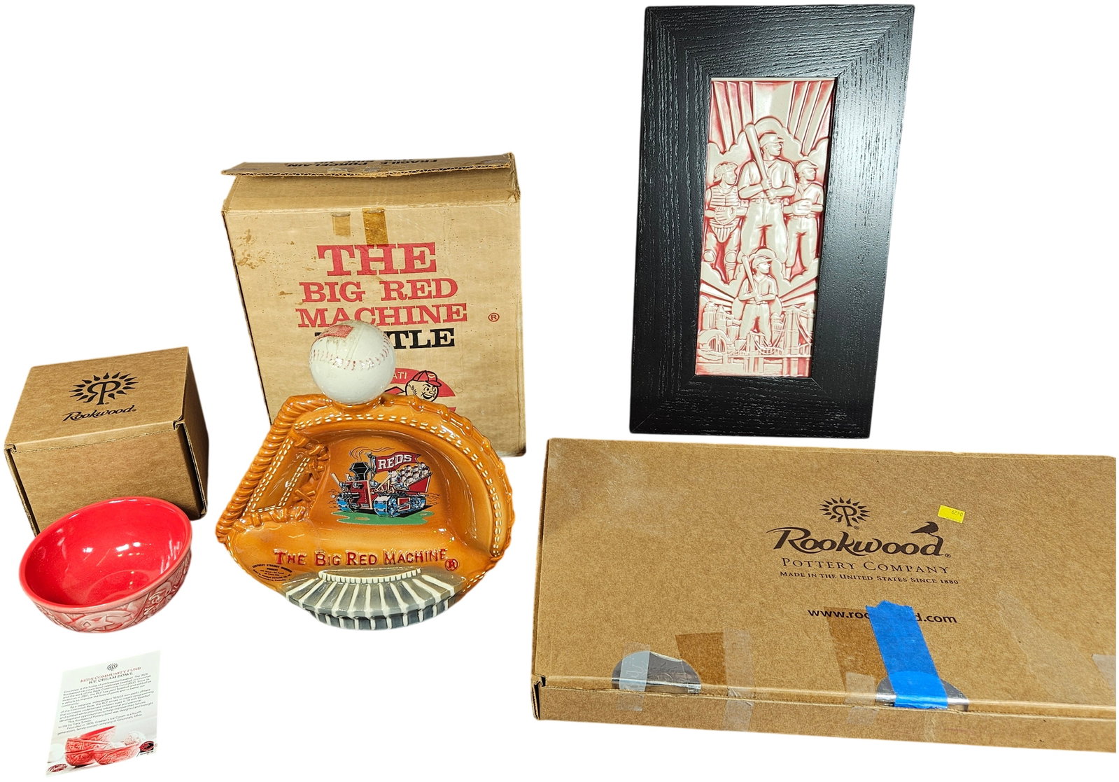 A Trio of Cincinnati Reds Baseball Memorabilia and Rookwood Pottery Commemorative Ceramics (1 of 7)