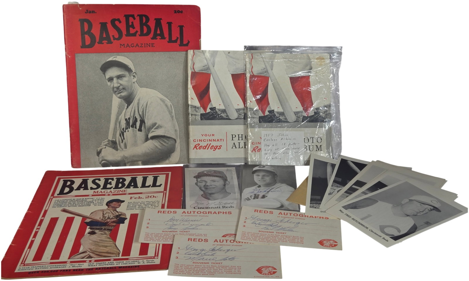 A Collection of Cincinnati Reds Baseball Memorabilia, Vintage Publications, and Autographed Items (1 of 20)