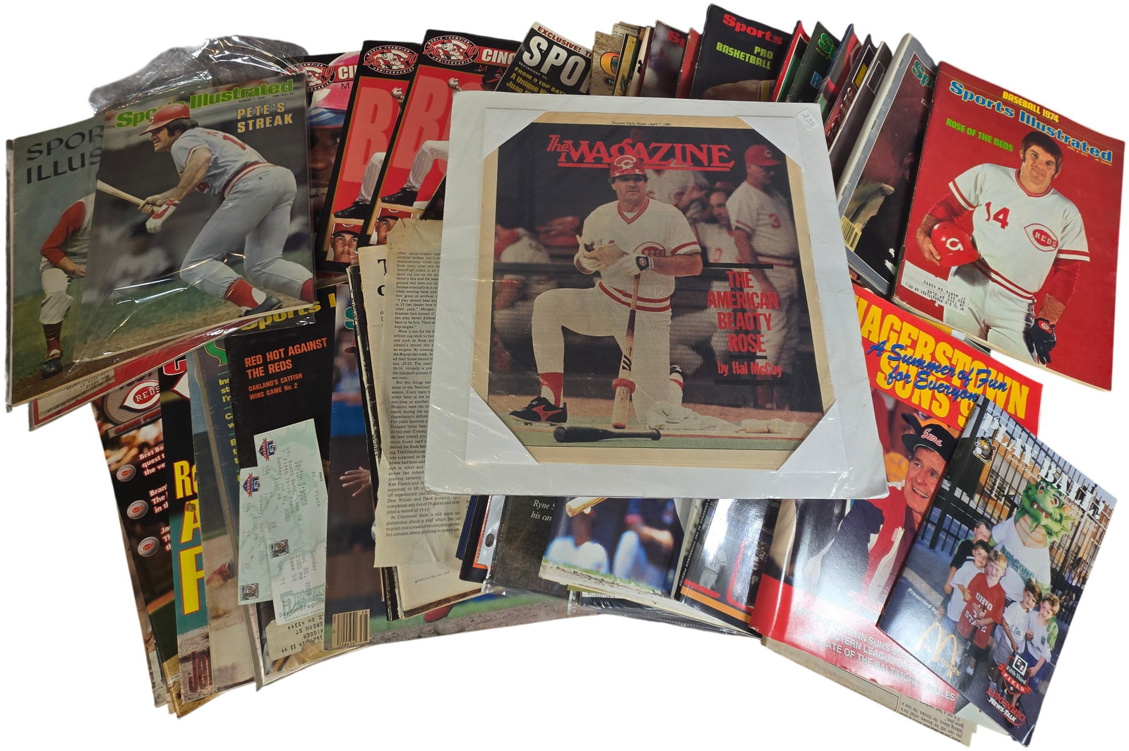 A Collection of Vintage Sports Magazines and Baseball Ephemera Featuring Pete Rose and the (1 of 17)