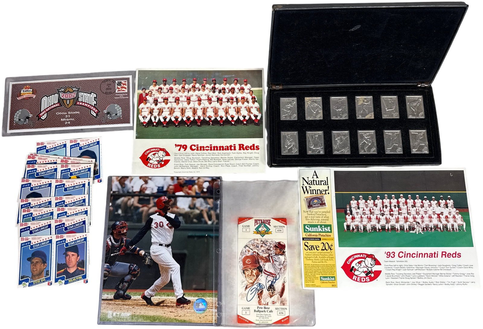 A Collection of Cincinnati Reds and Baseball Memorabilia Featuring 1988 Topps Metal Cards and (1 of 10)