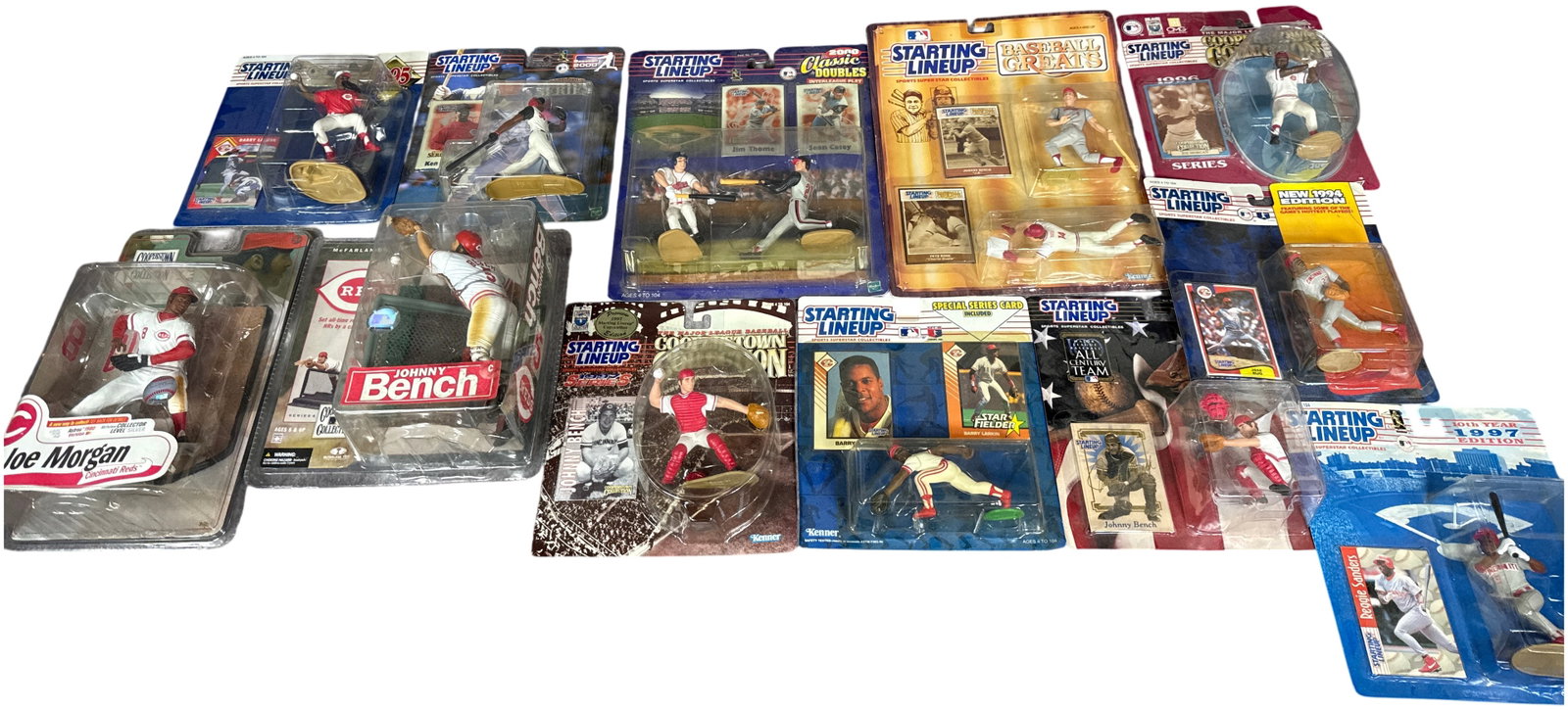 A Collection of Cincinnati Reds Carded Baseball Action Figures Including Starting Lineup and (1 of 13)