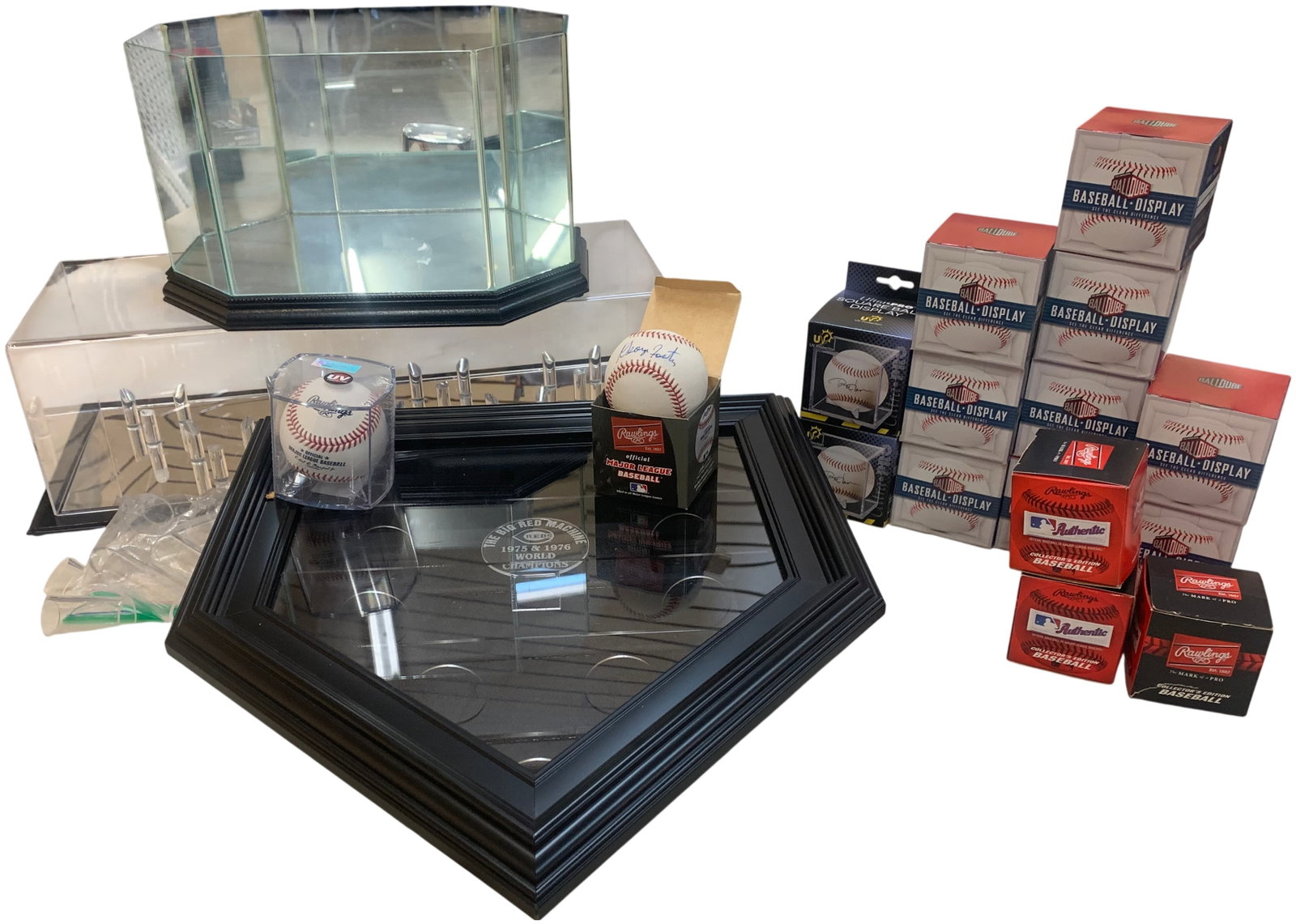 An Assortment of Cincinnati Reds Memorabilia and Baseball Display Cases Including a George Foster (1 of 7)