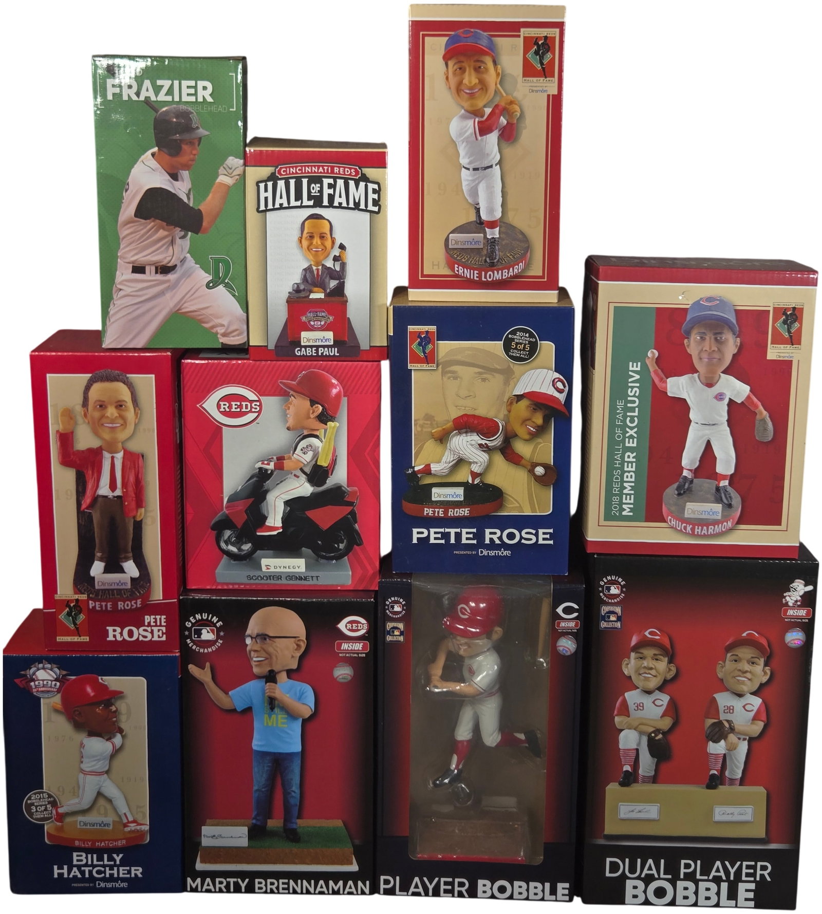 A Collection of Eleven Cincinnati Reds and Affiliate Themed Bobbleheads in Original Packaging (1 of 5)