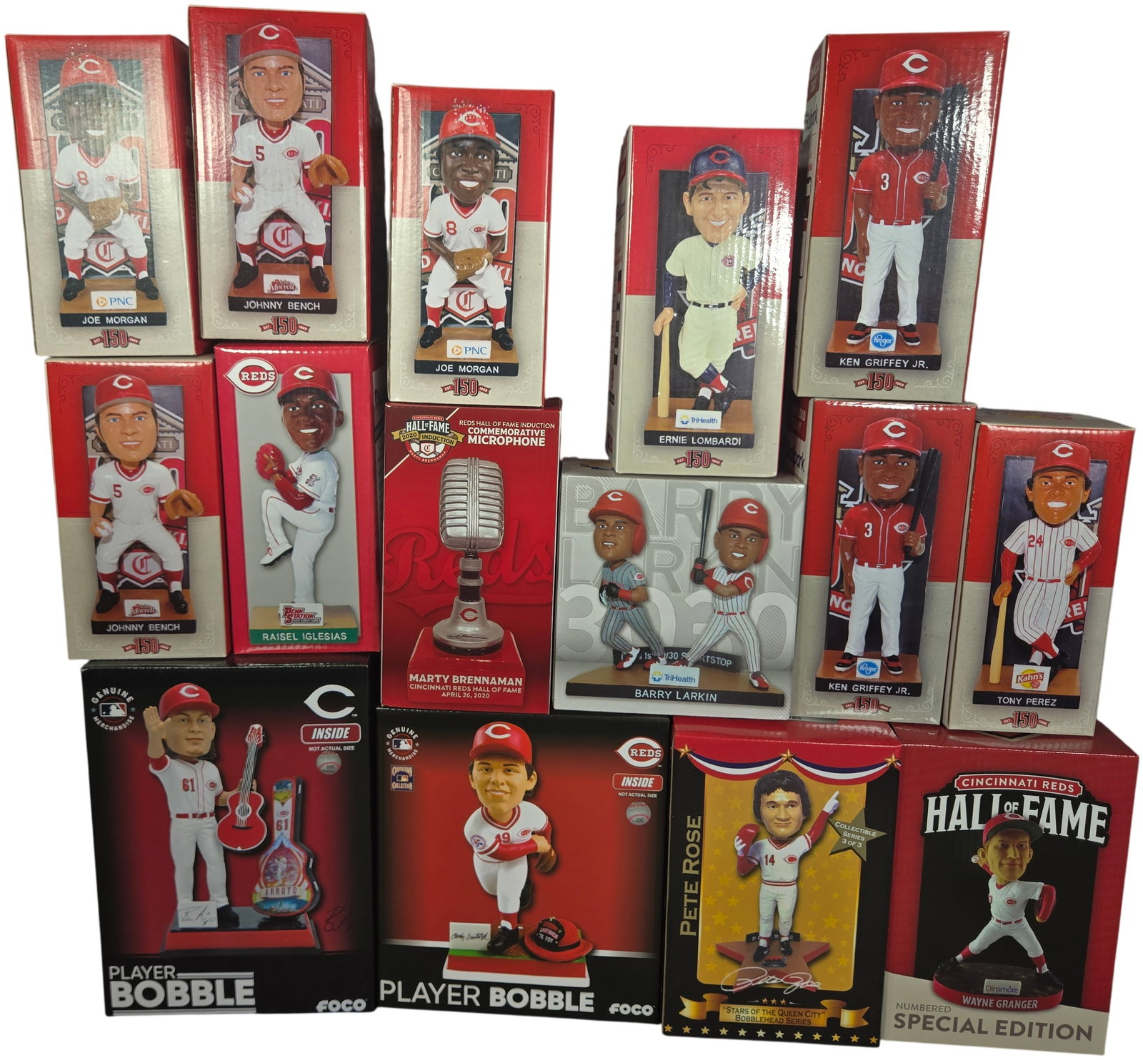 A Collection of Cincinnati Reds Commemorative Bobbleheads and Hall of Fame Collectibles (1 of 5)