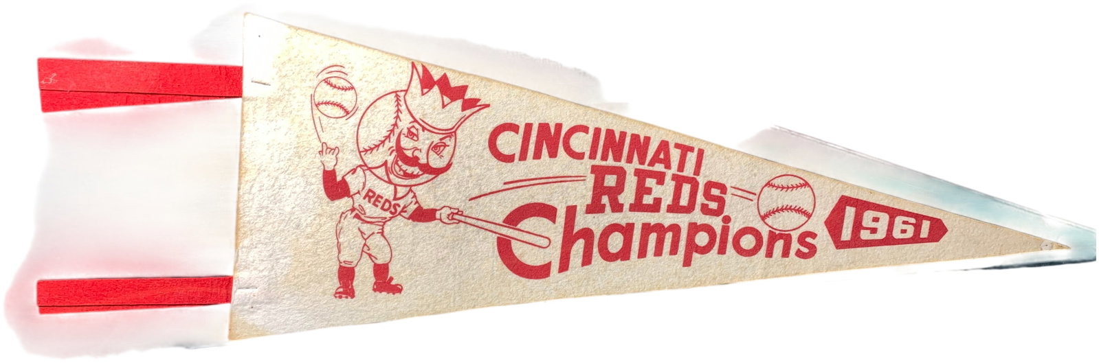 Vintage 1961 Cincinnati Reds Baseball Pennants (1 of 10)