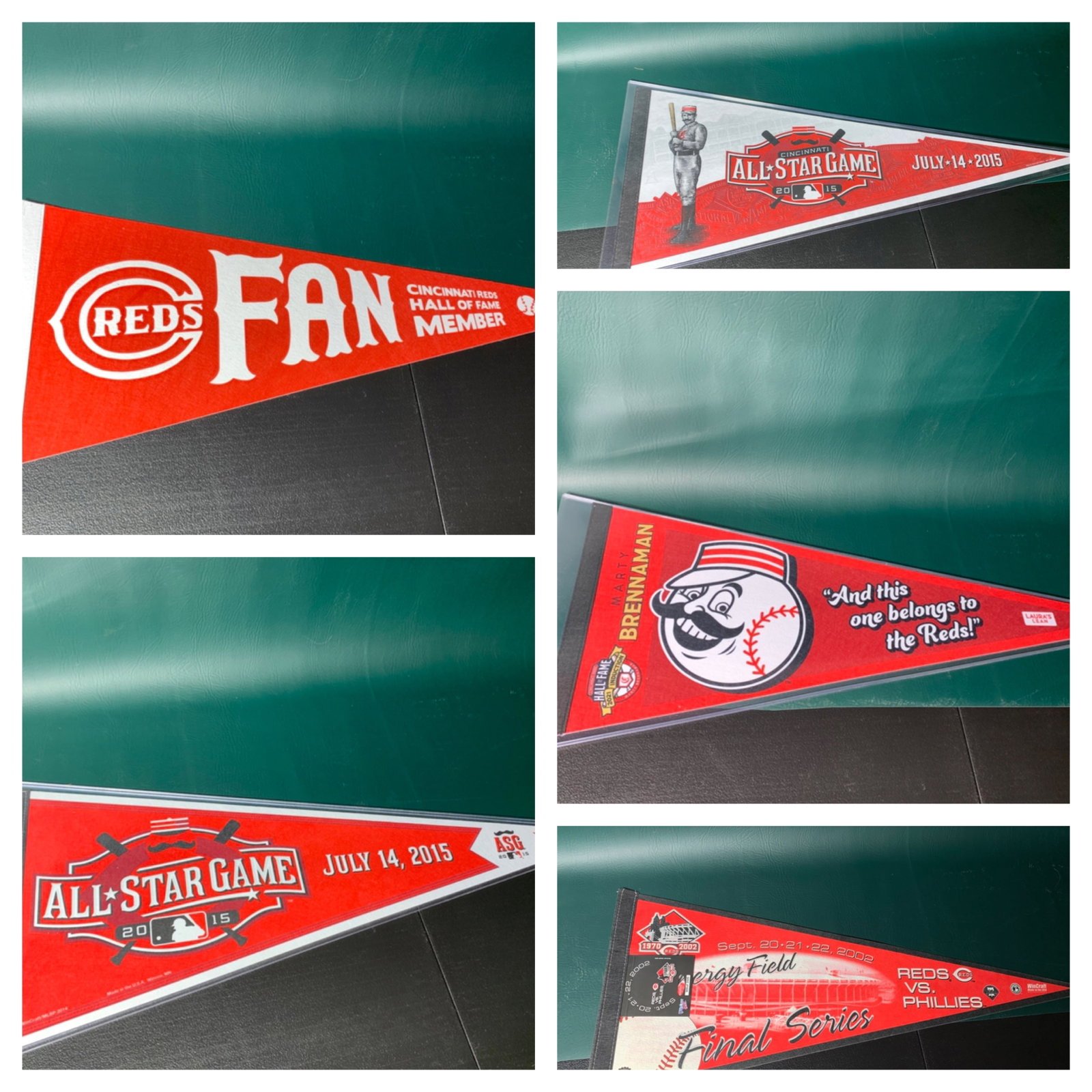 A Collection of Cincinnati Reds Commemorative MLB Pennants (1 of 20)