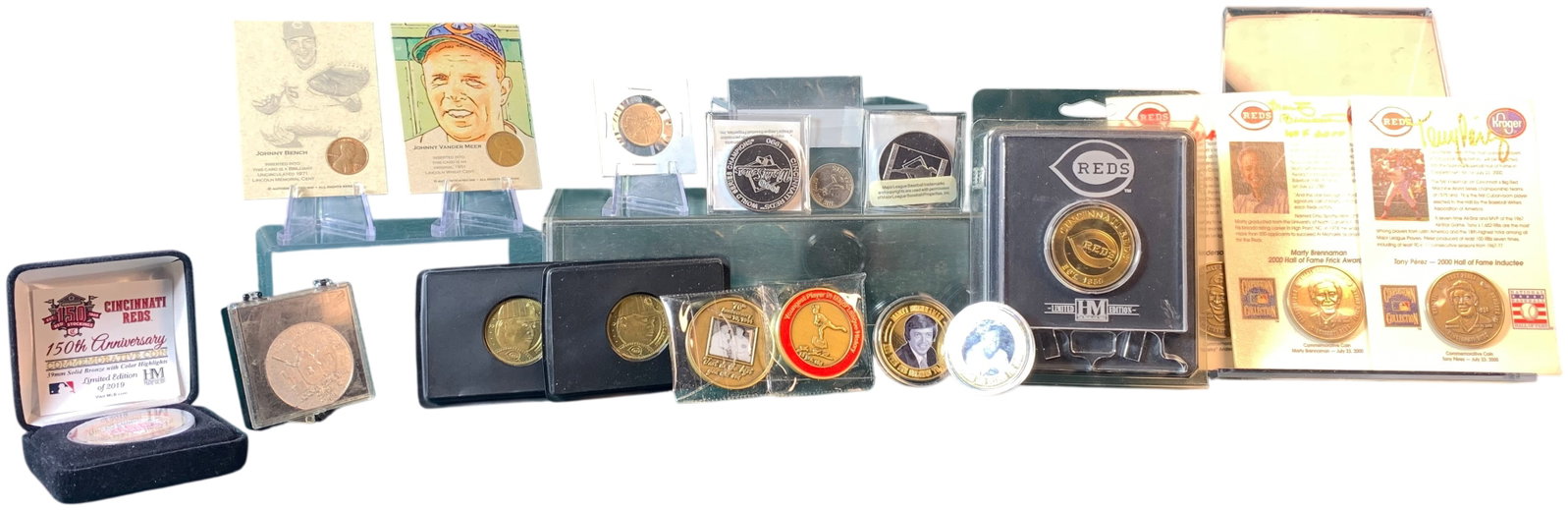 A Collection of Cincinnati Reds Commemorative Coins, Medals, and Signed Cards (1 of 11)