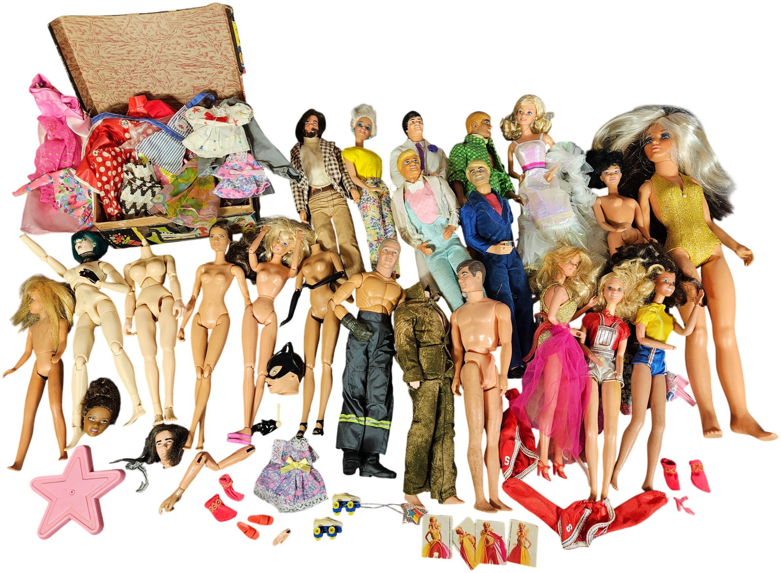 An Assortment of Fashion Dolls and Action Figures Attributed to Mattel with Accessories (1 of 6)