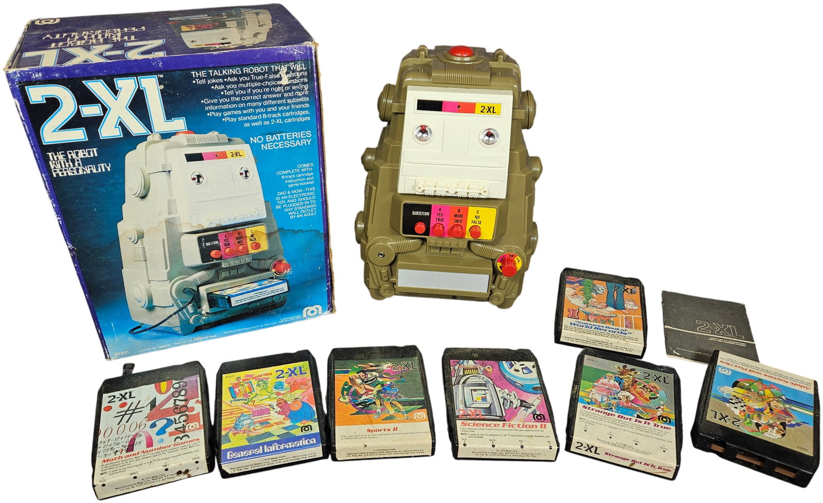Mego Corp. 1978 2-XL Talking Robot Set with Original Box and Cartridges (1 of 9)