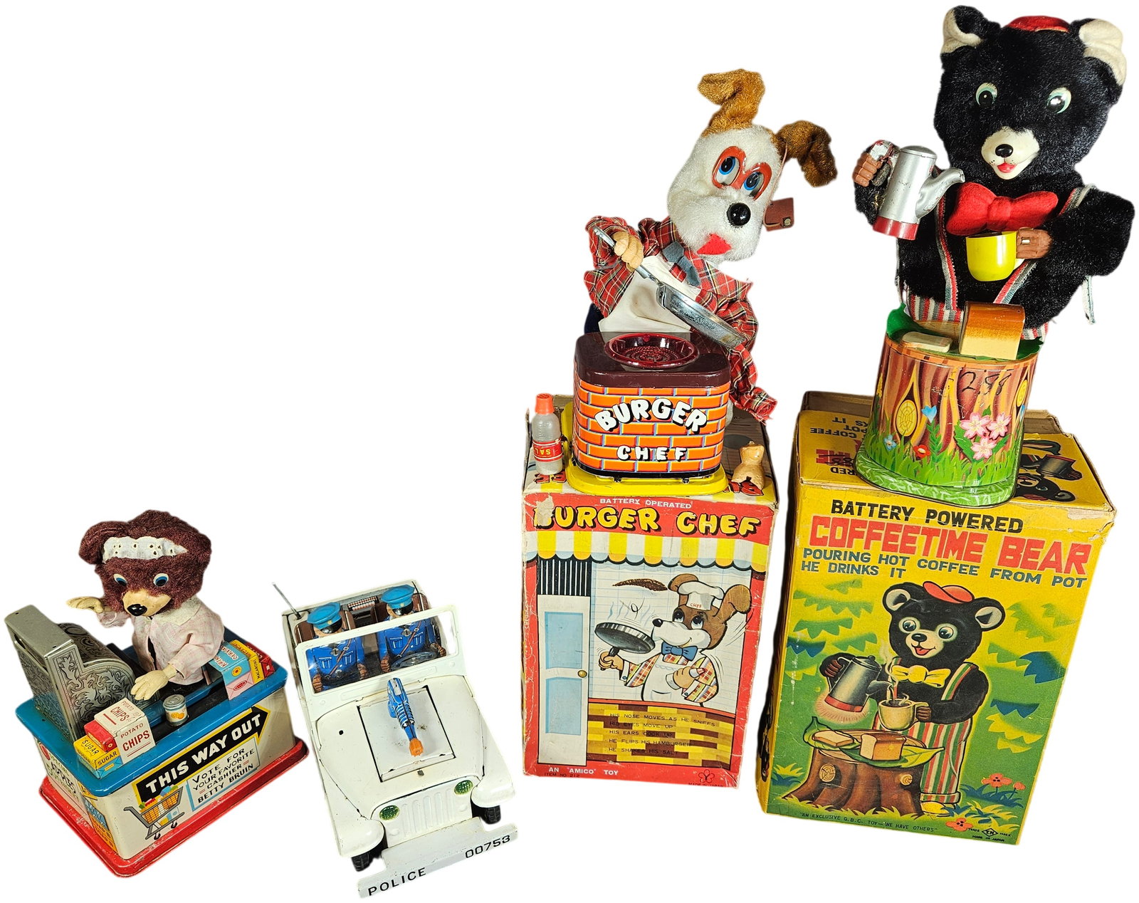 A Collection of Vintage Japanese Battery-Operated Tin and Plush Toys (1 of 20)