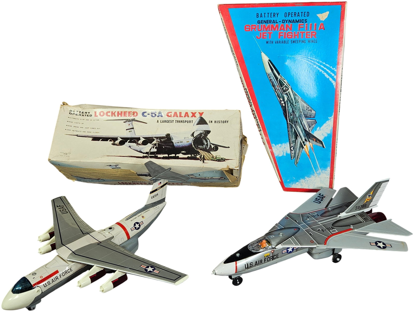 A Pair of Vintage Japanese Battery-Operated Nomura Airplanes with Original Boxes (1 of 17)