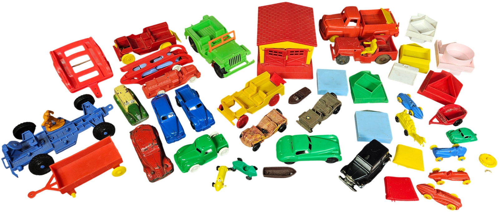 A Collection of Vintage Mid-Century Plastic Toy Vehicles and Accessories Including Child Guidance (1 of 8)