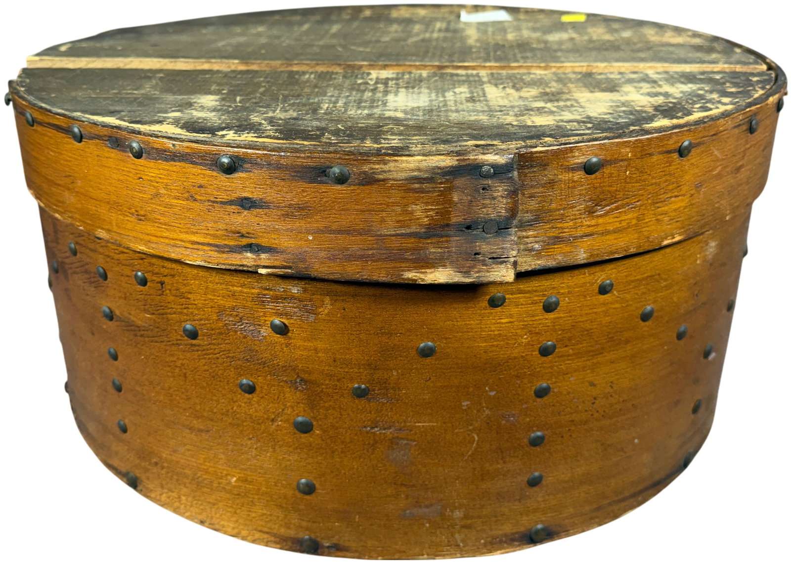 Antique American Round Bentwood Pantry Box with Repurposed Lenox Soap Crate Lid (1 of 9)