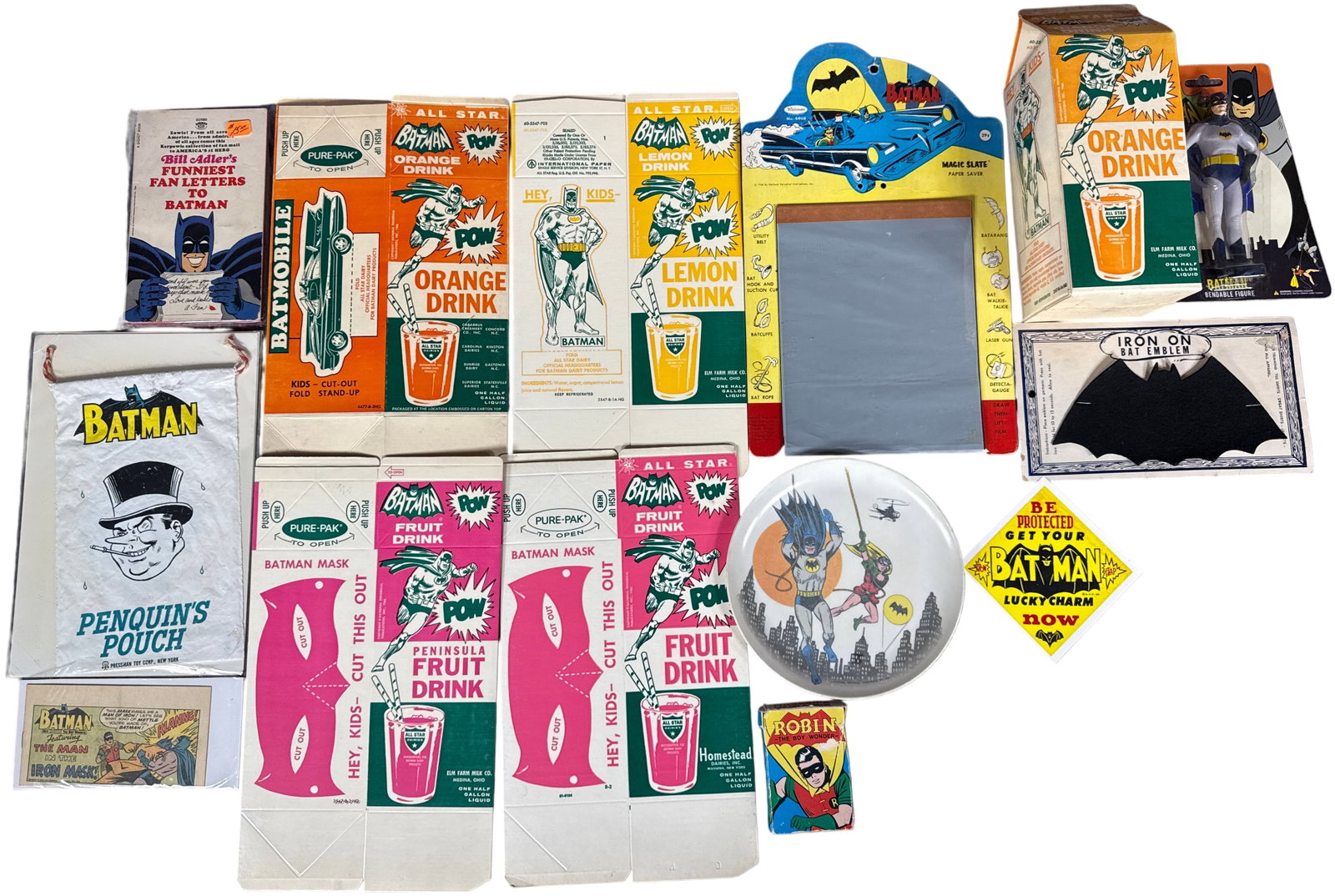 A Collection of Vintage Batman Memorabilia Featuring All Star Dairies Cartons and 1960s Ephemera (1 of 20)