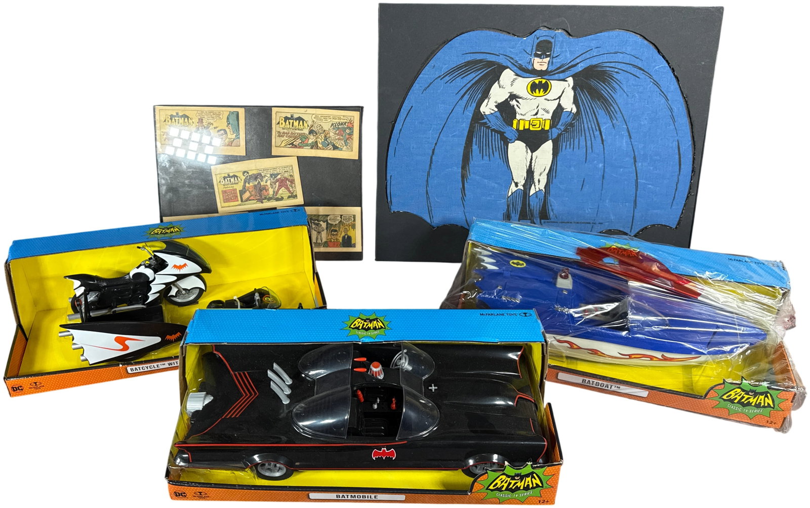 A Collection of Batman Classic TV Series Vehicles by McFarlane Toys and Framed Vintage Style (1 of 12)