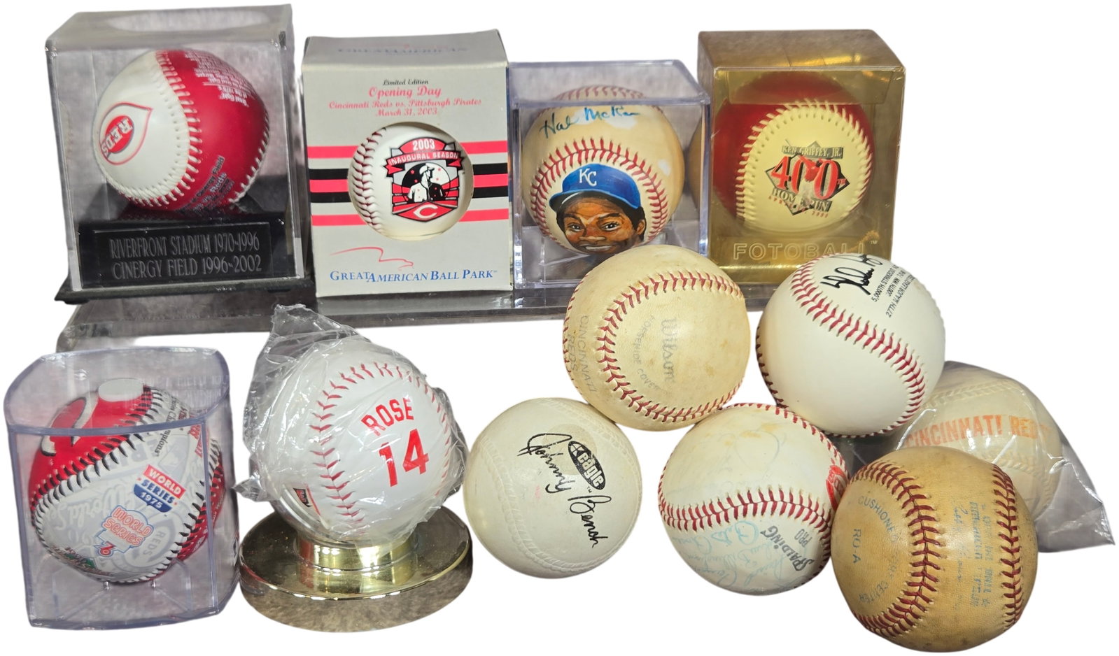 A group of Cincinnati Reds and Major League Baseball Commemorative and Autographed Baseballs (1 of 20)
