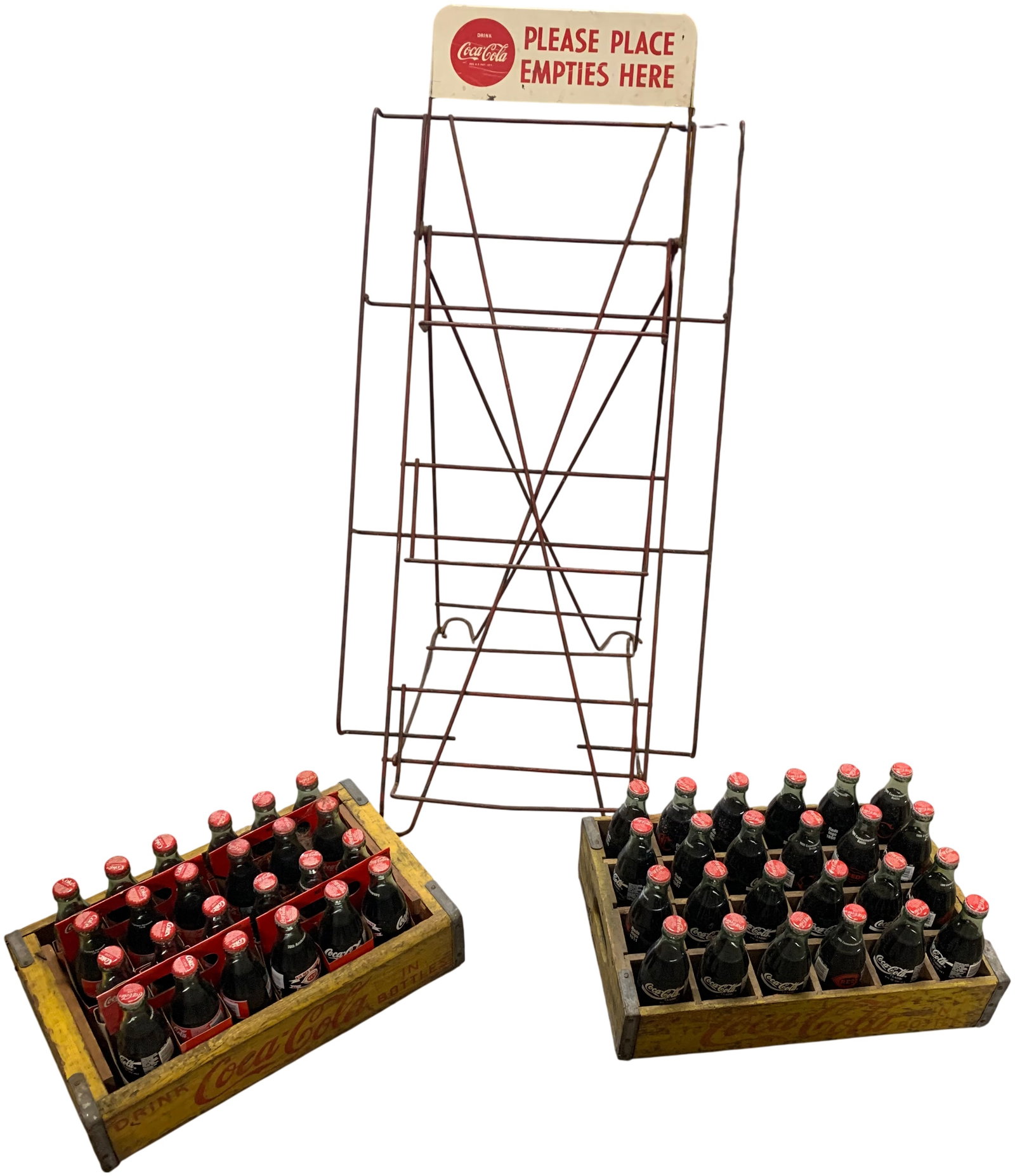 Coca-Cola Folding Display Rack and Two Crates of Bottles (1 of 7)
