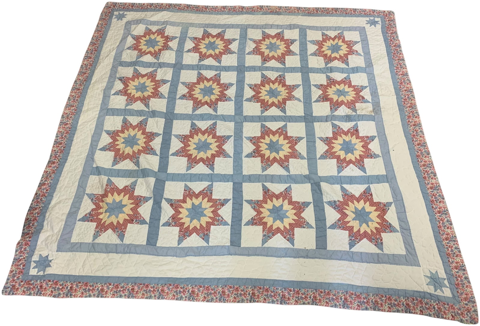 Arch Quilts Hand-Quilted Lone Star Pattern Patchwork Quilt (1 of 6)