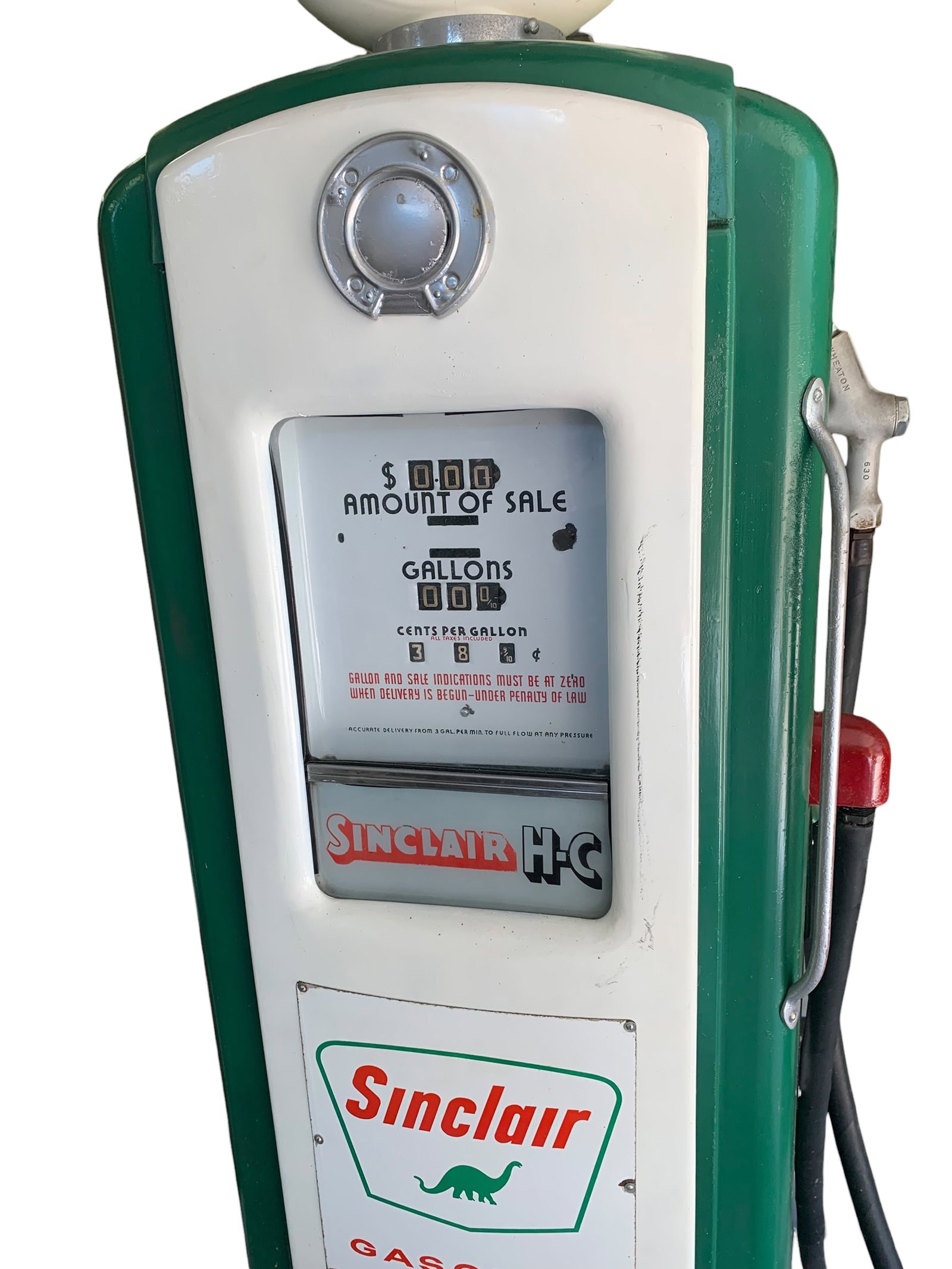 Restored Sinclair Gasoline Bennett Model 766 Computing Gas Pump - 4