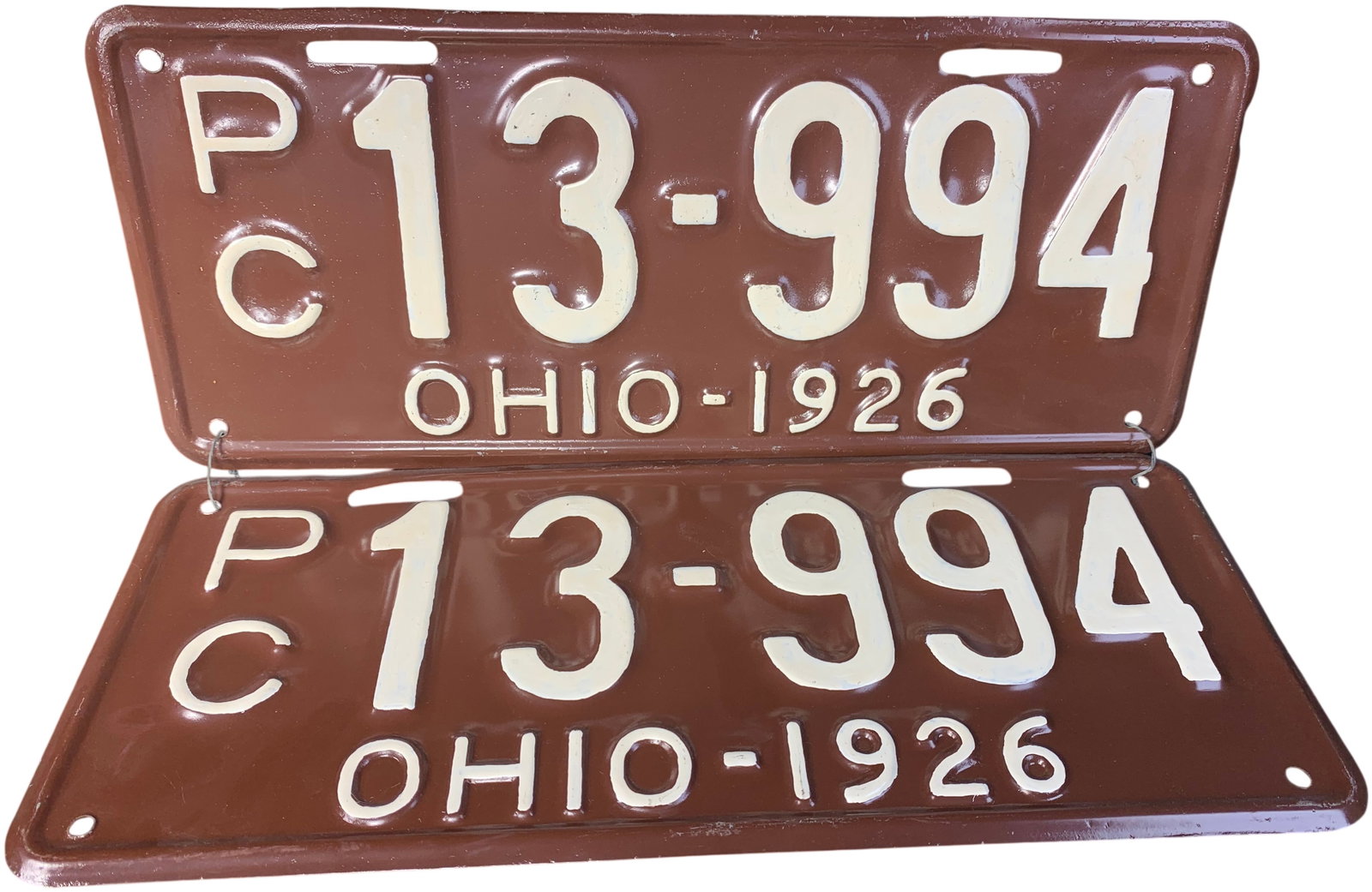 A Pair of Vintage 1926 Ohio Passenger Car License Plates (1 of 2)