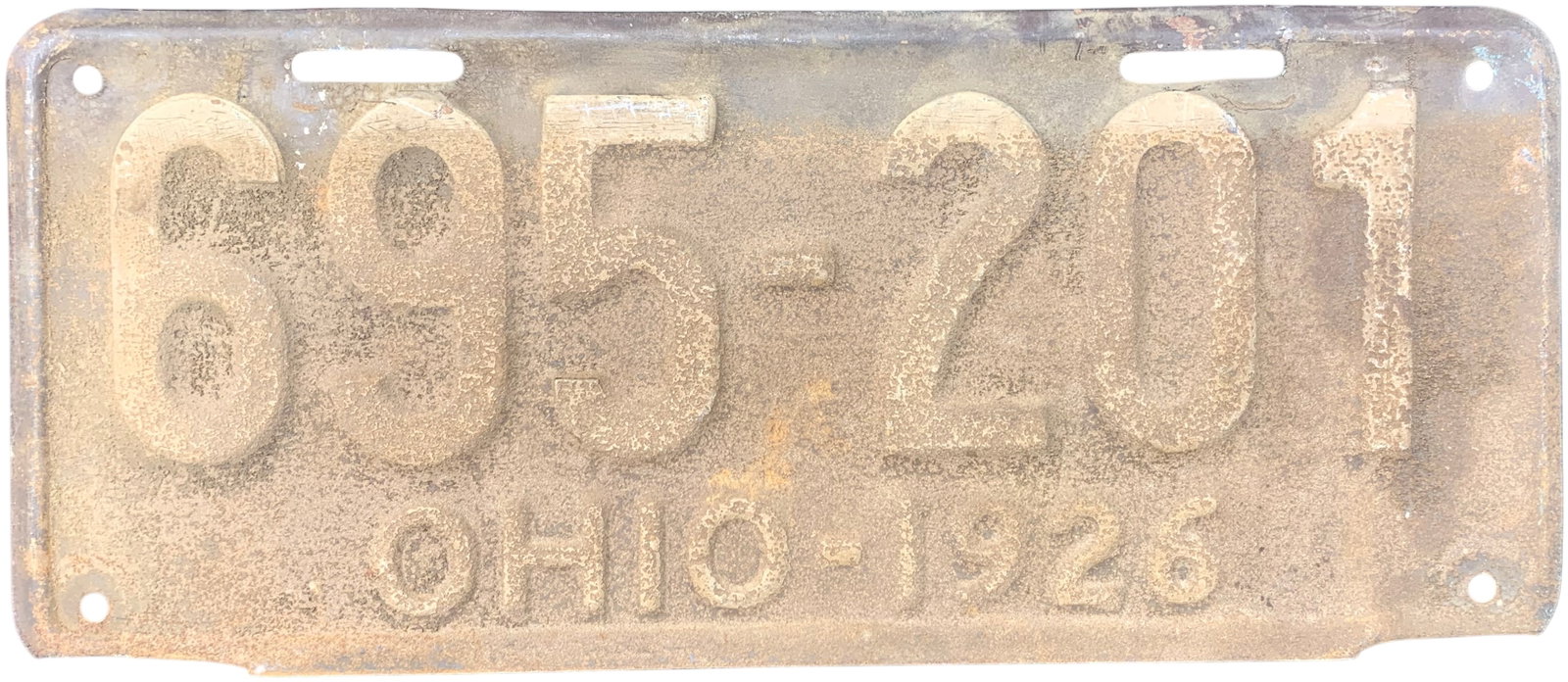 1926 Ohio Embossed Metal Passenger License Plate (1 of 2)