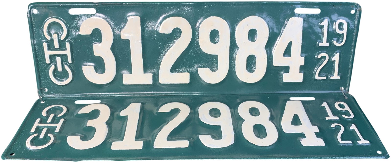 A Pair of 1921 Ohio Automotive License Plates (1 of 2)