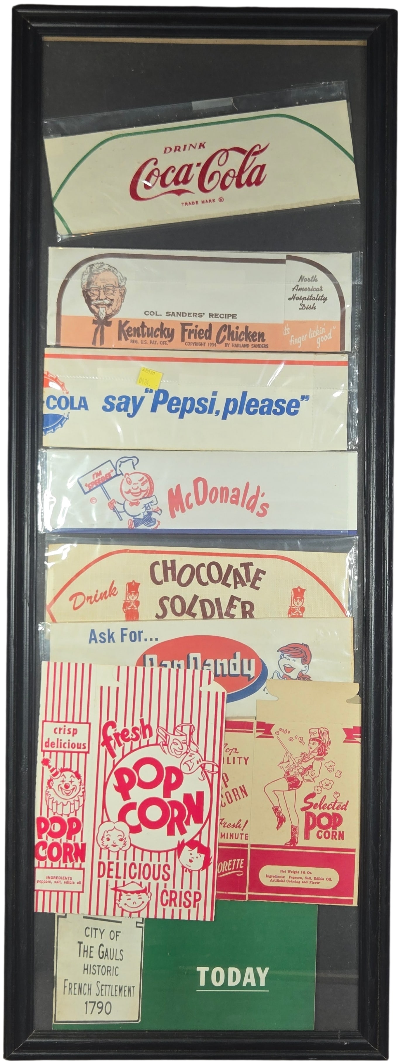 A collection of Mid-20th-Century Framed American Food and Beverage Advertising Ephemera (1 of 7)