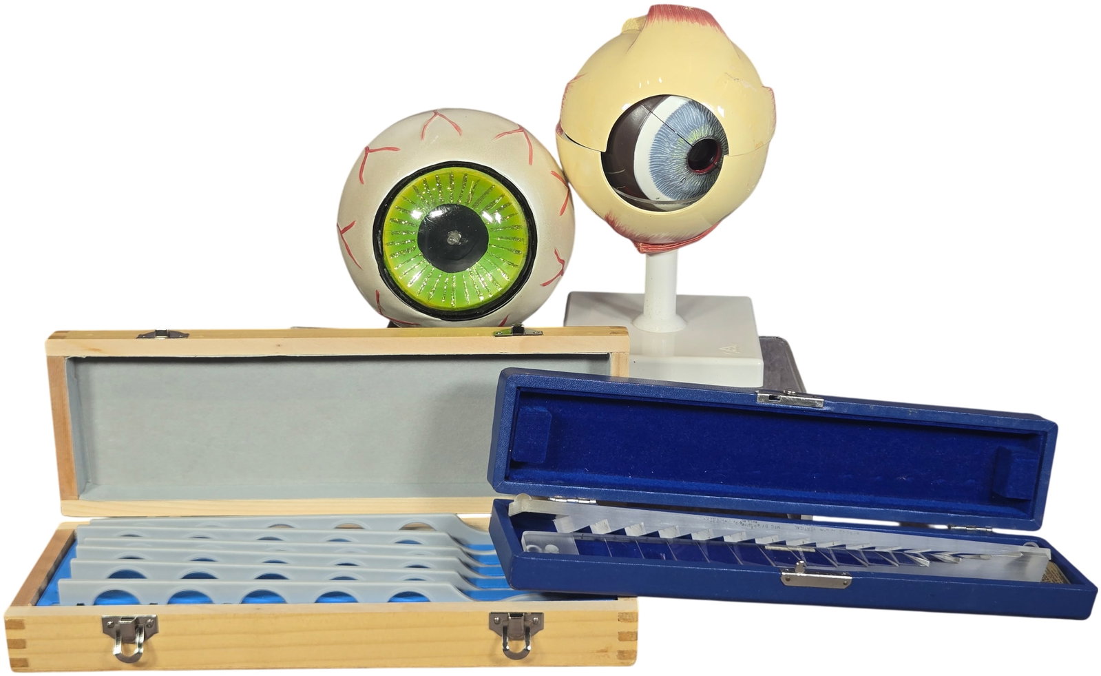 A collection of Ophthalmic Clinical Instruments and Anatomical Eye Models (1 of 16)