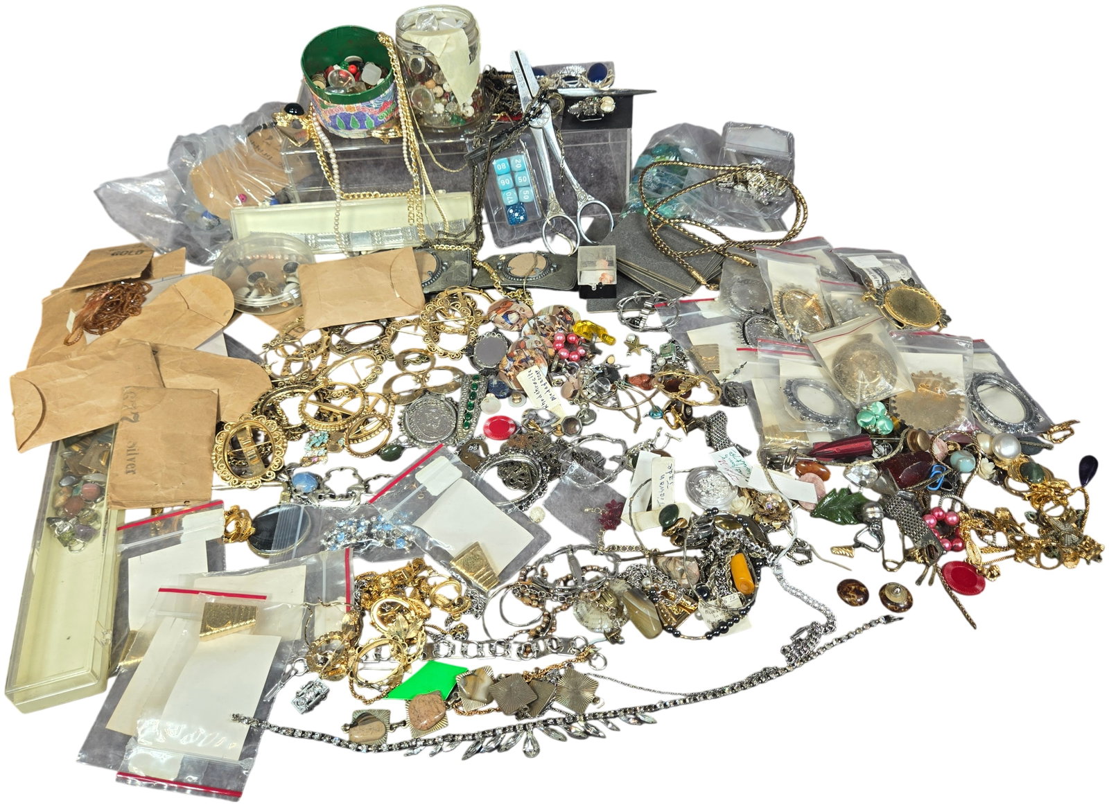 A Large Collection of Vintage Costume Jewelry Components, Findings, Beads, and Tools (1 of 20)