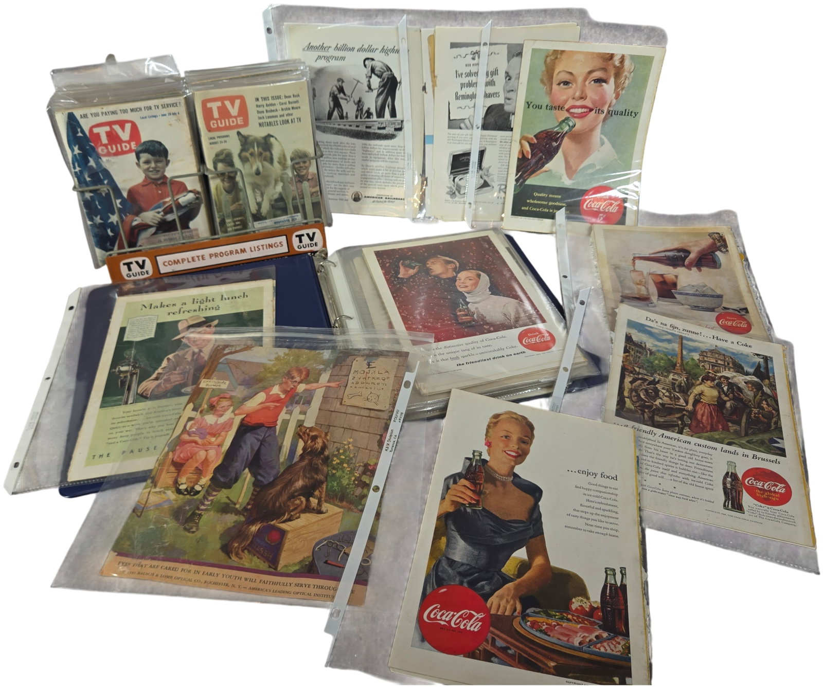 A Collection of Mid-20th-Century American Ephemera Including Coca-Cola Advertisements and TV Guide (1 of 20)