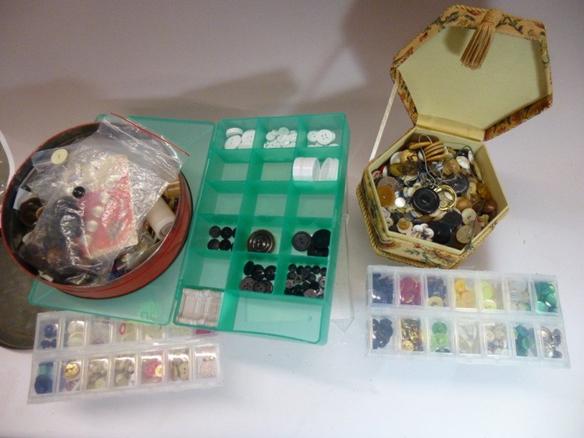 Very large lot of antique, vintage and newer buttons.: Shipping 15.