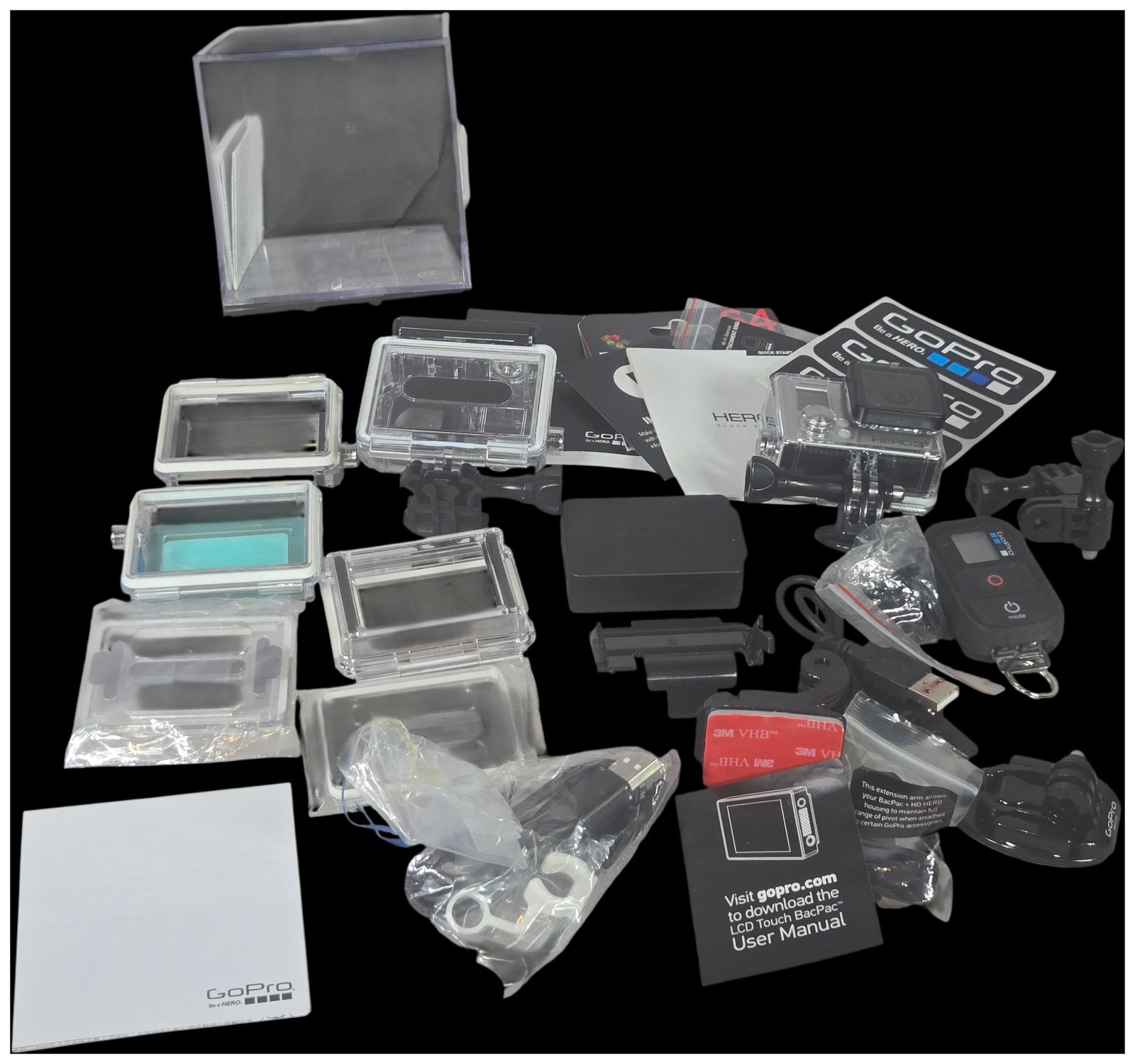 GoPro HERO3+ Black Edition Digital Action Camera with LCD Touch BacPac and Accessory Collection (1 of 8)