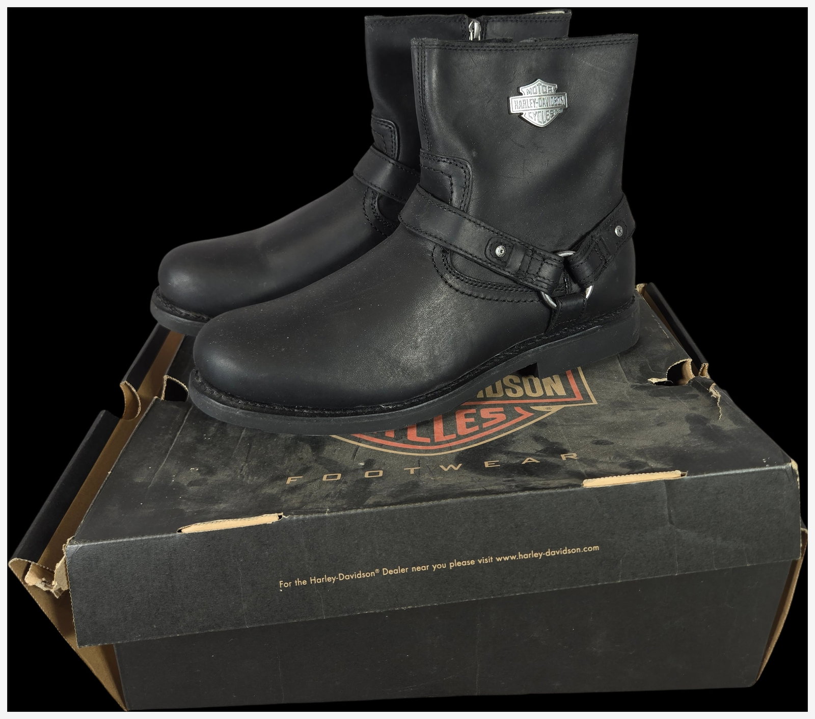 A Pair of Harley-Davidson Footwear Men's Scout Leather Harness Riding Boots (1 of 8)