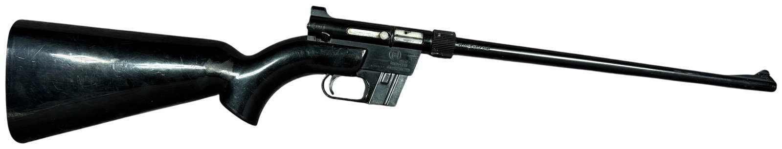 ** Charter Arms AR-7 Explorer Semi-Automatic Rifle .22 LR with 16 Inch Barrel: This Charter Arms AR-7 Explorer is a semi-automatic survival rifle chambered in .22 Long Rifle. Designed for portability, the rifle features a 16-inch barrel and an aluminum receiver finished in black
