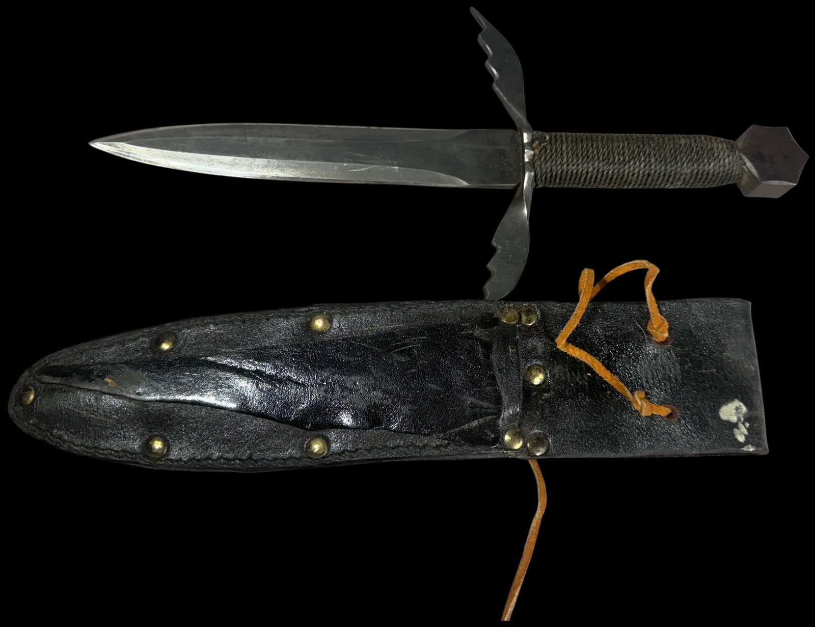 Contemporary Custom Hand Forged Main Gauche Dagger and Leather Scabbard (1 of 4)