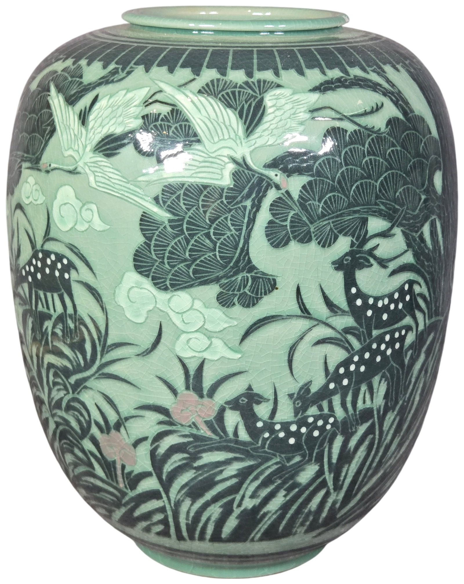 Tonggok Studio Korean Inlaid Celadon Sipjangsaeng Storage Jar (1 of 9)